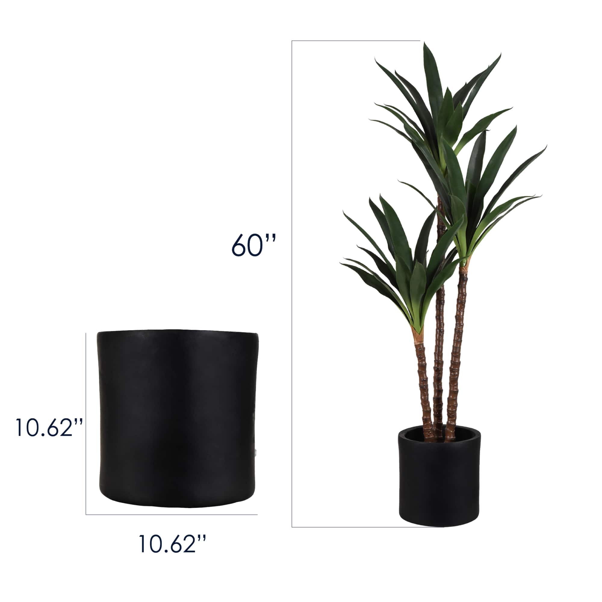 American Art Decor 5ft Artificial Dutch Iron Tree in Cement Pot Faux Plant