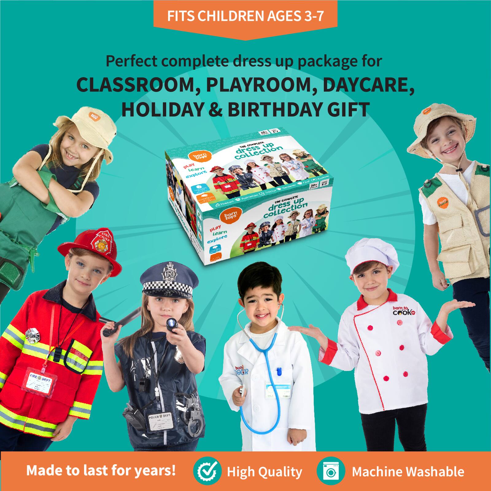 Bintiva Dress Up & Drama Play Deluxe Costume Trunk Set