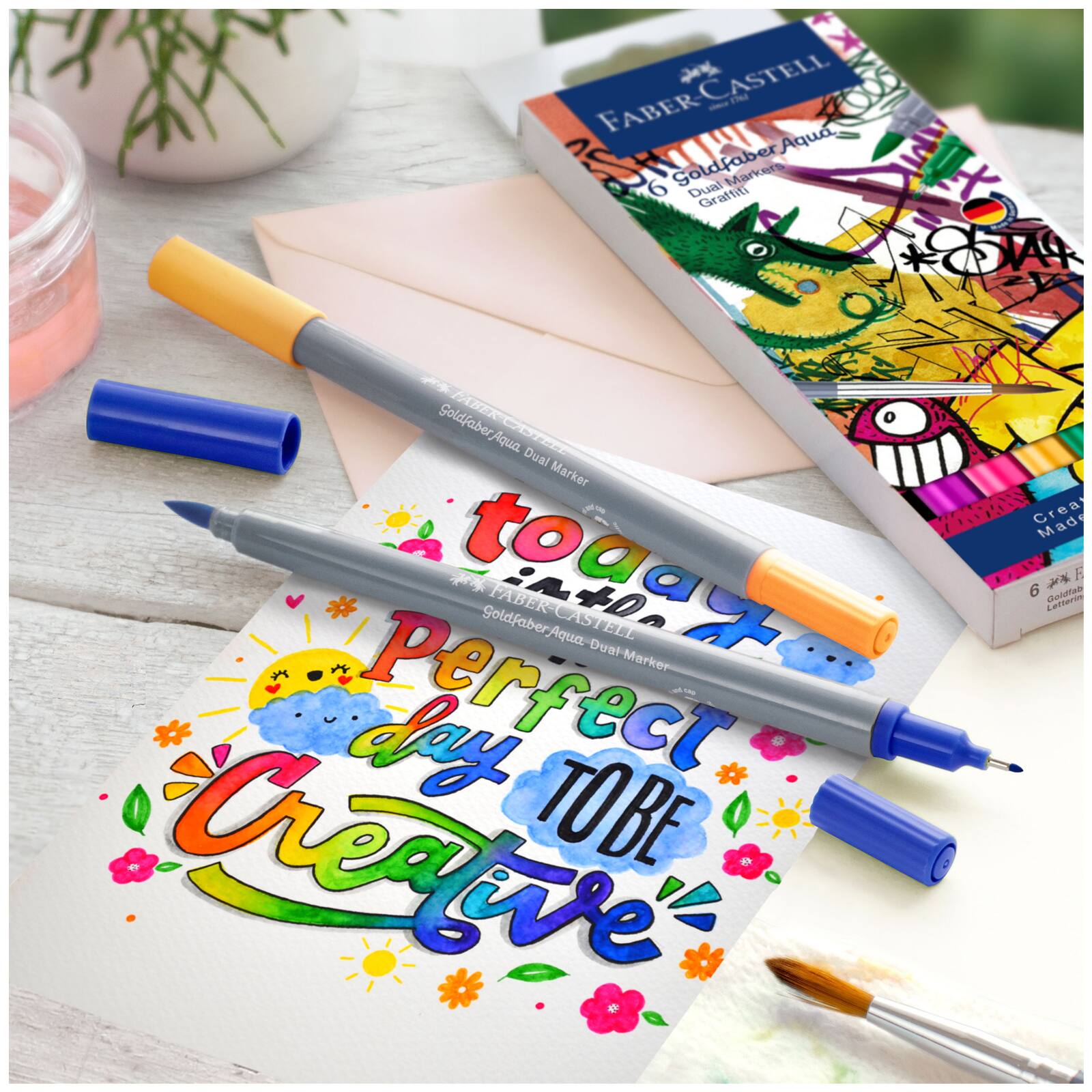 Goldfaber Graffiti Dual Ended Aqua Marker, 6ct.