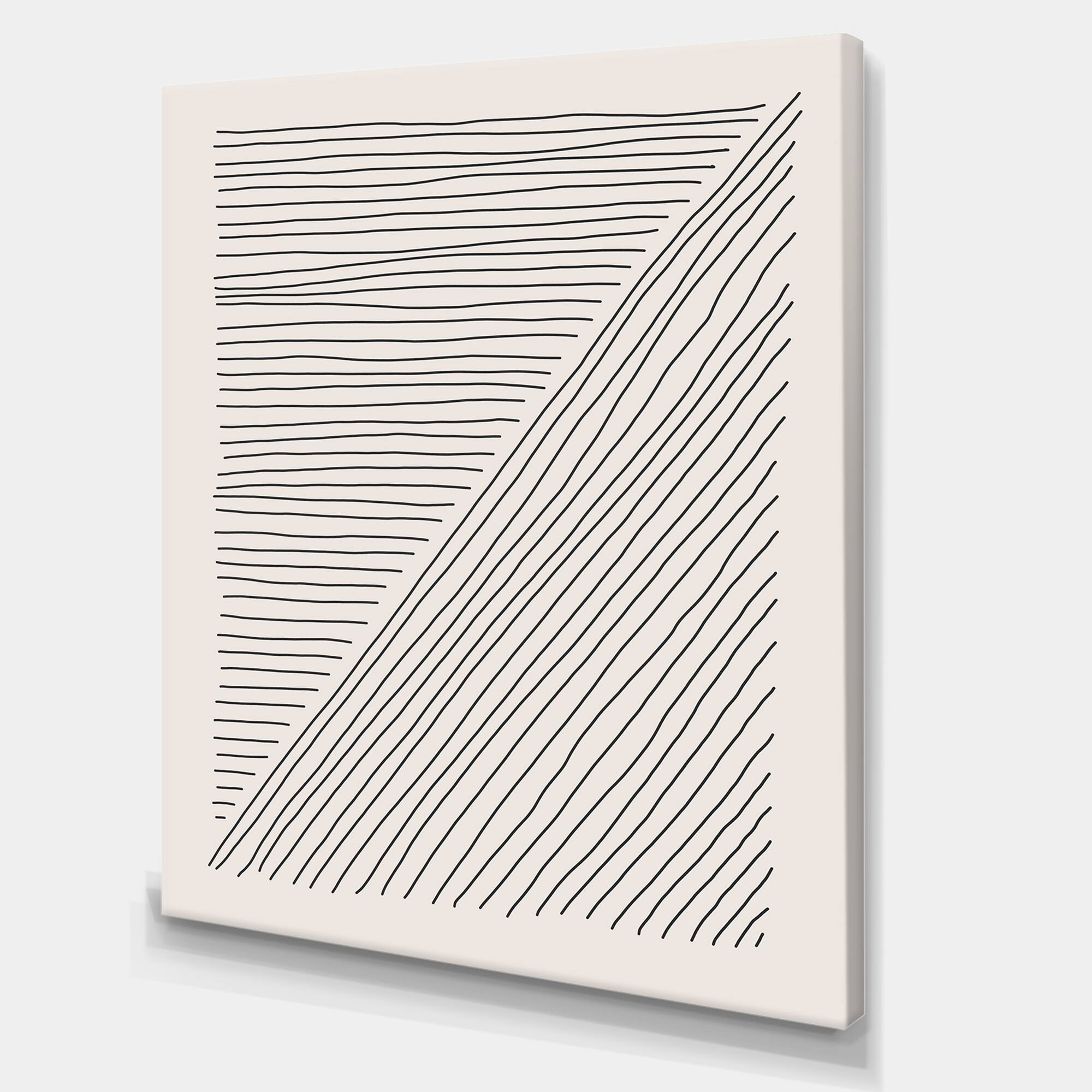 Designart - Minimal Geometric Lines IV - Modern Canvas Wall Art Print