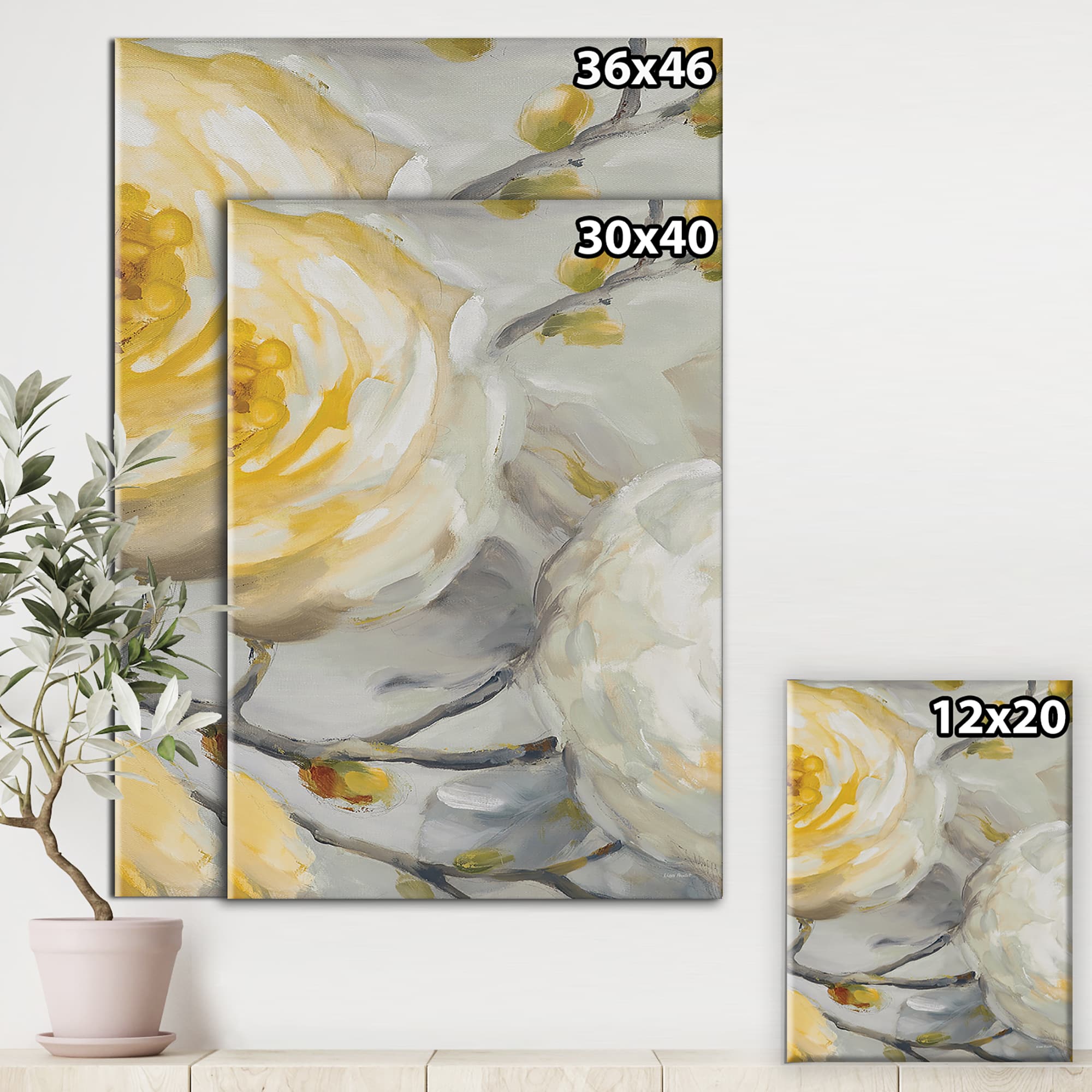 Designart - Sunshine Yellow Flower II - Floral Canvas Art