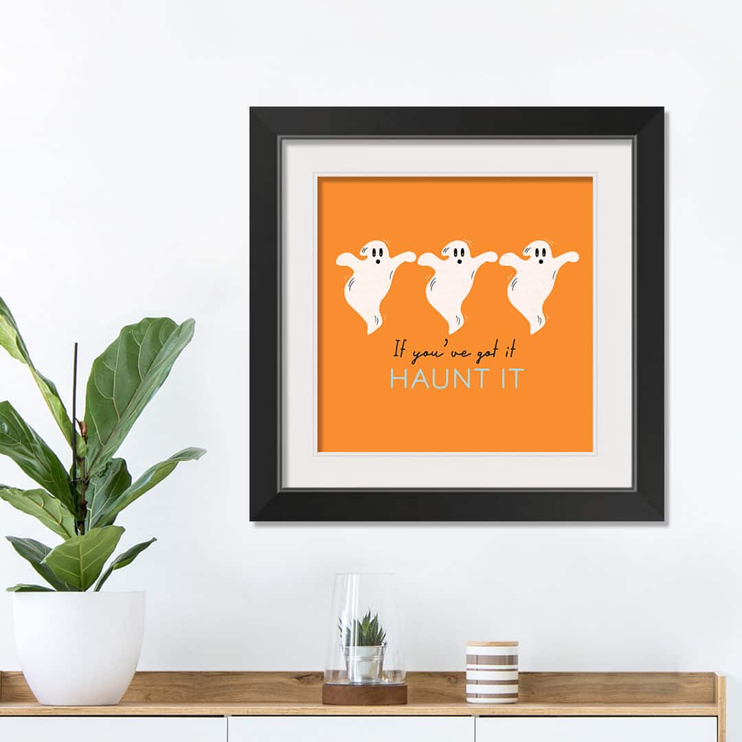 Haunt It Black Framed Print Wall Art