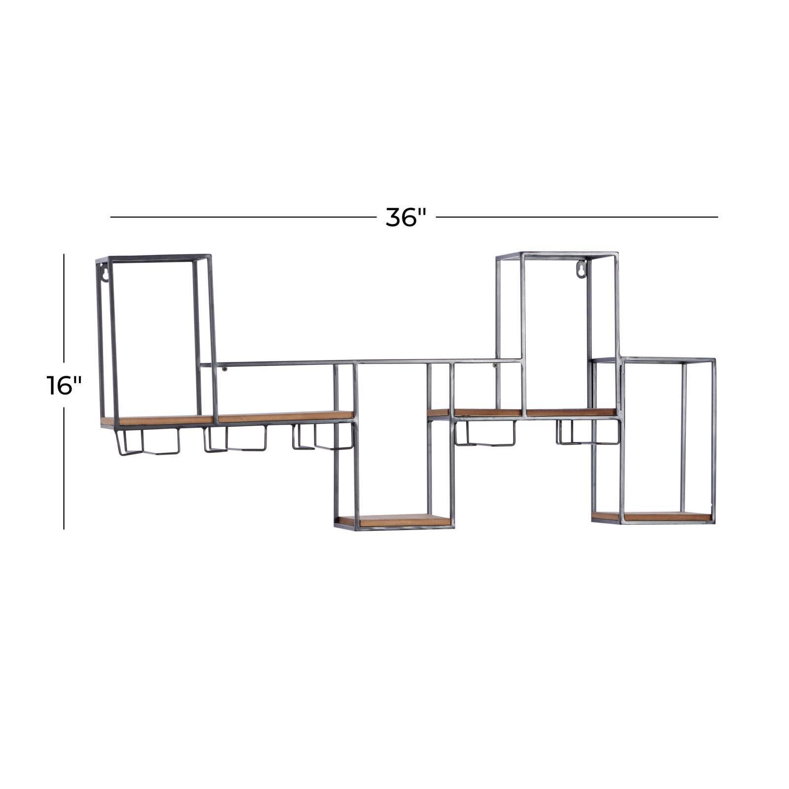 36" Black Metal Contemporary Wine Rack