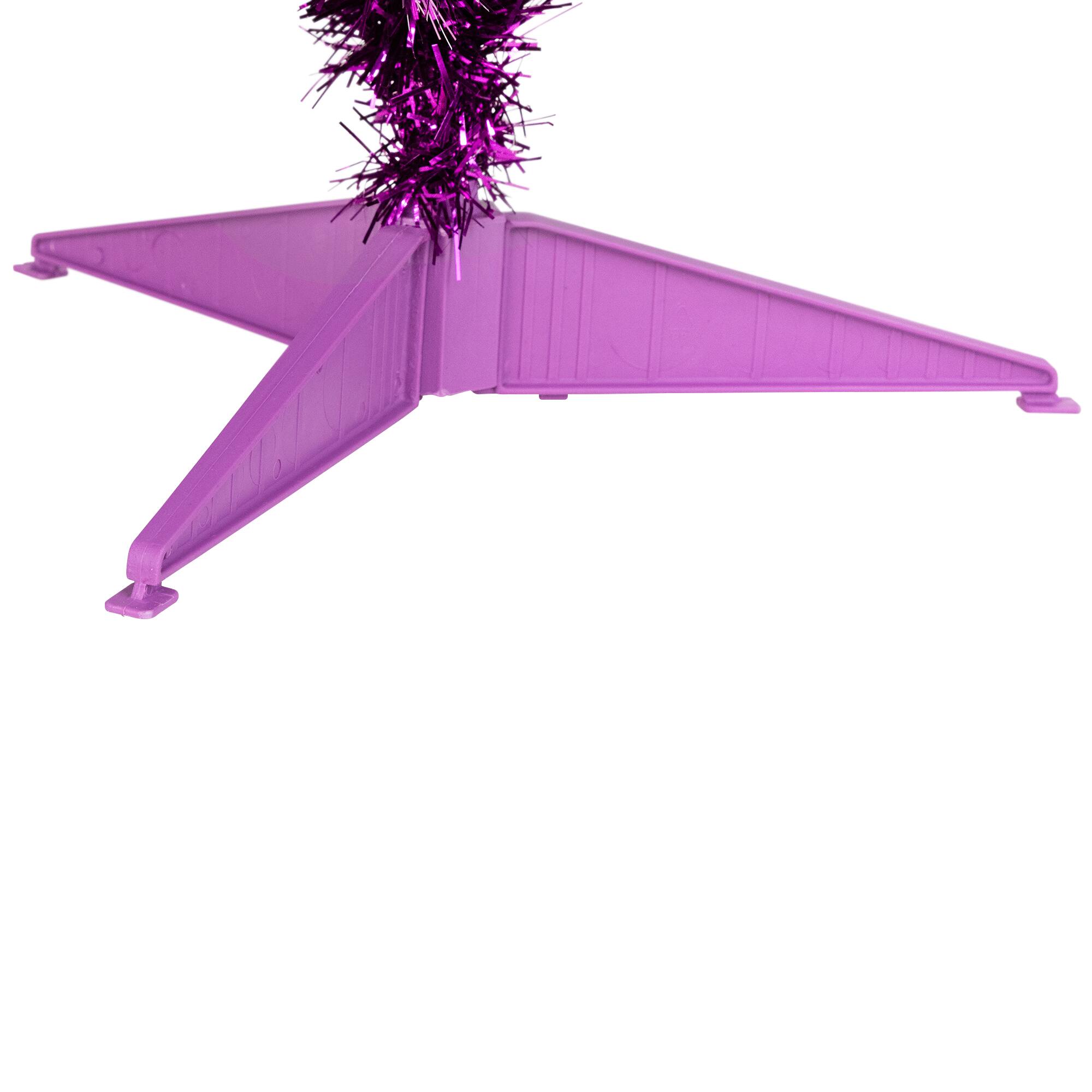 3ft. Pre-Lit Purple Artificial Tinsel Christmas Tree, Clear Lights
