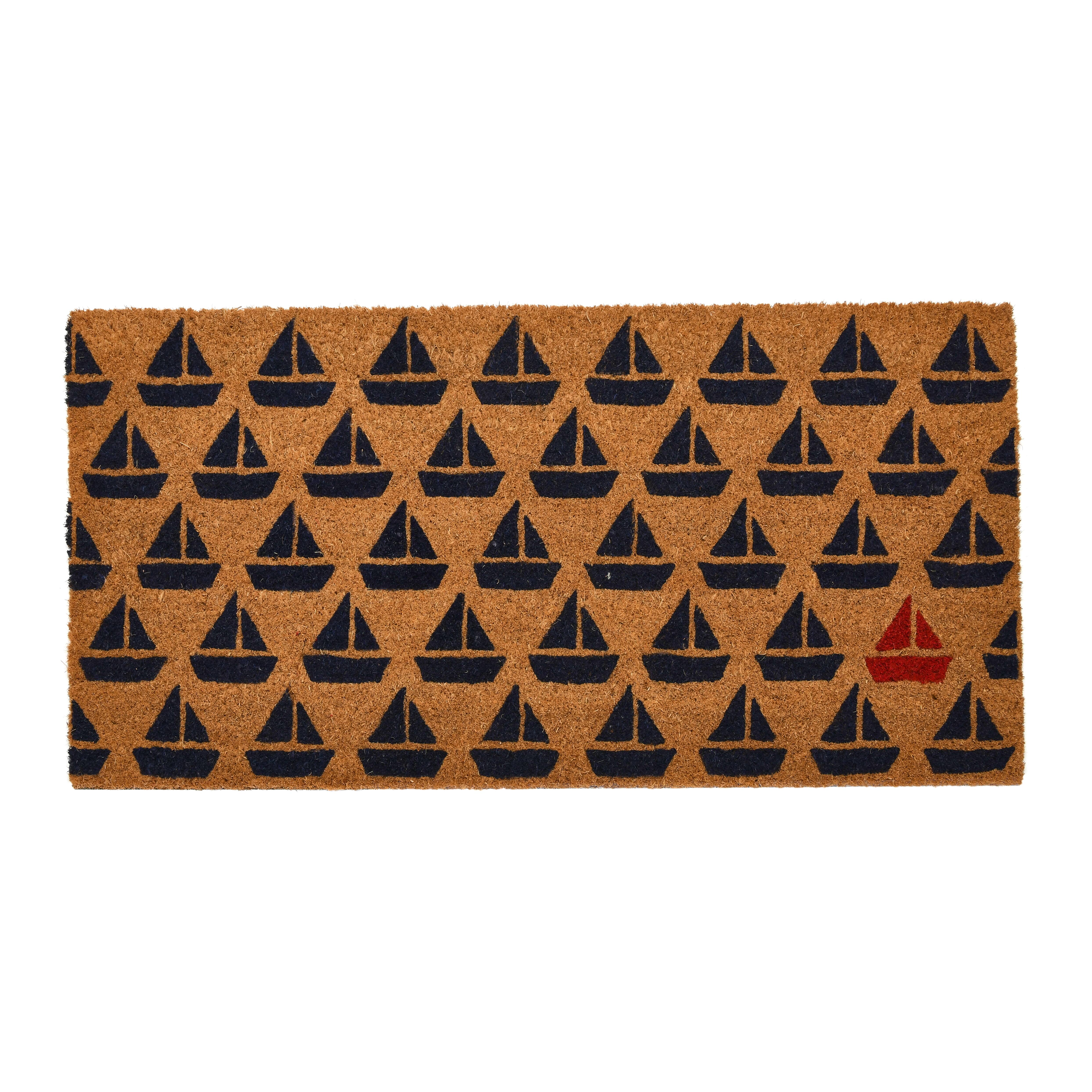 Hello Honey® Nautical Sailboat Coir Doormat