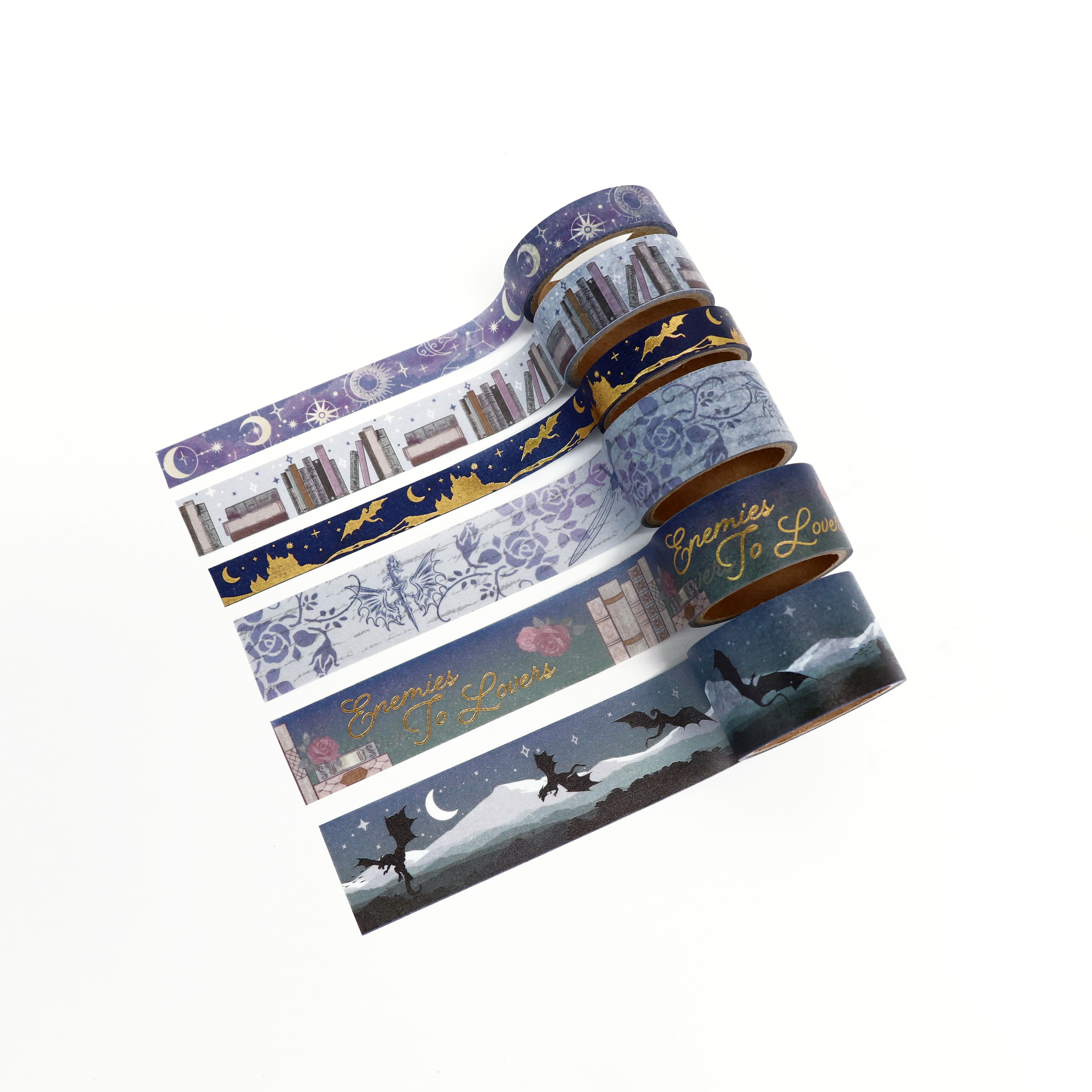 6-Piece Dark Romance Book Washi Tape Tube by Recollections™