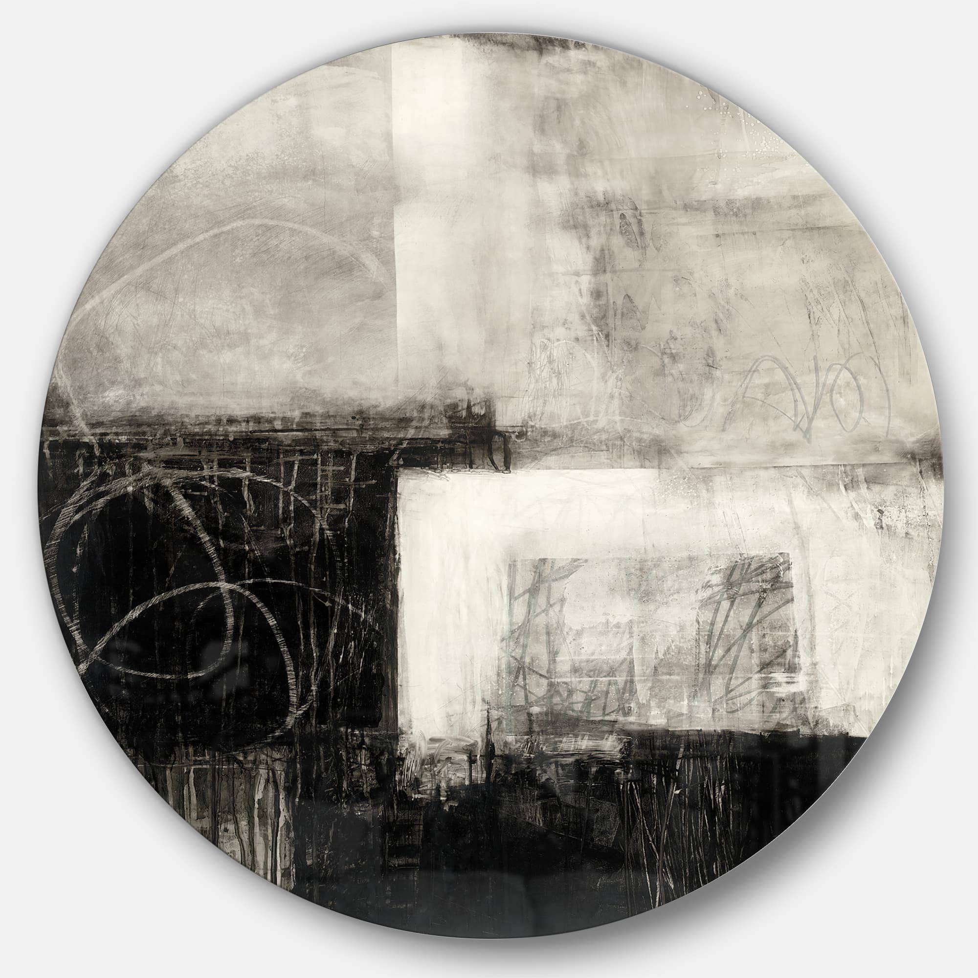 Designart - A Geometric Day II - Geometric Metal Circle Wall Art