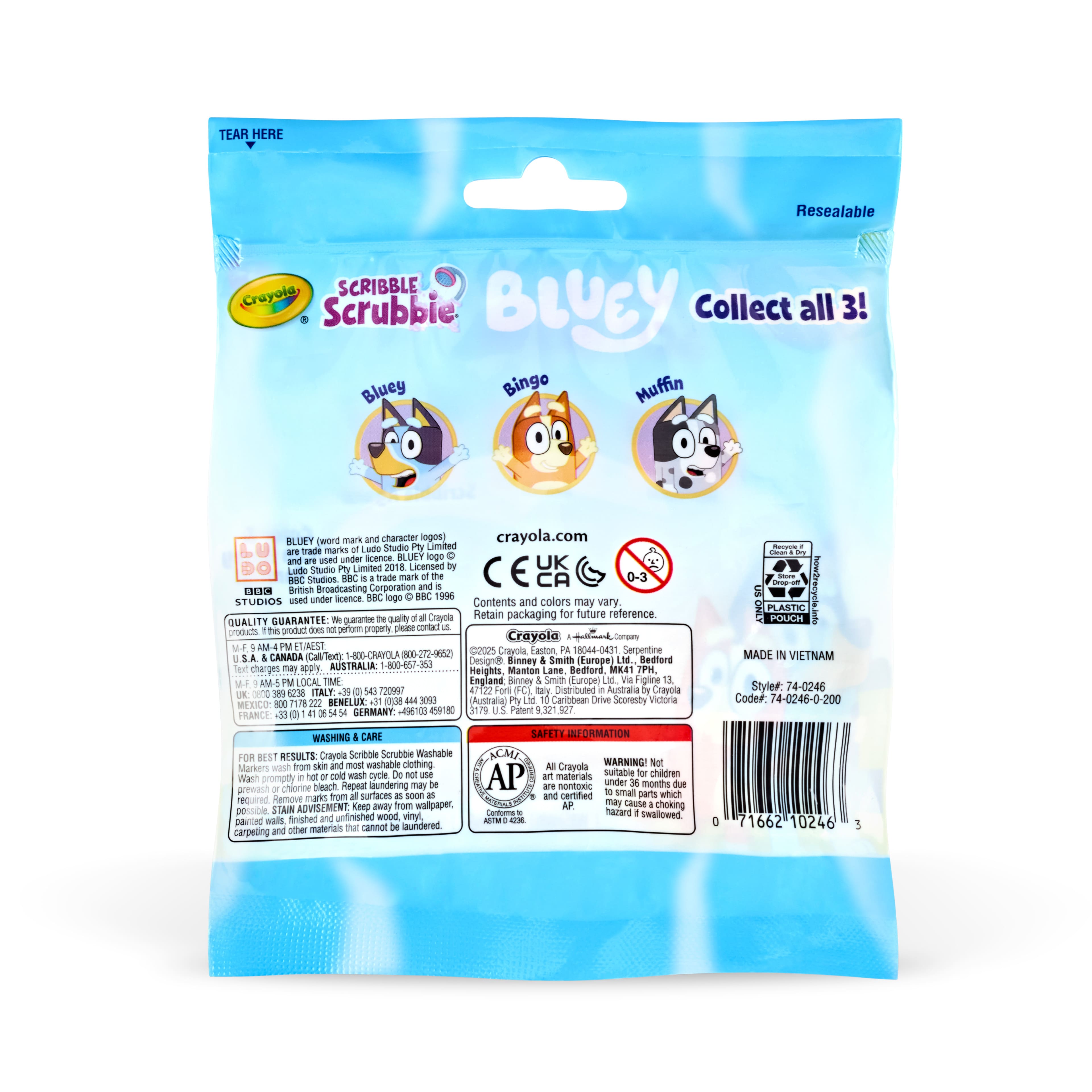 Assorted Crayola® Bluey Scribble Scrubbie®, 1pc.