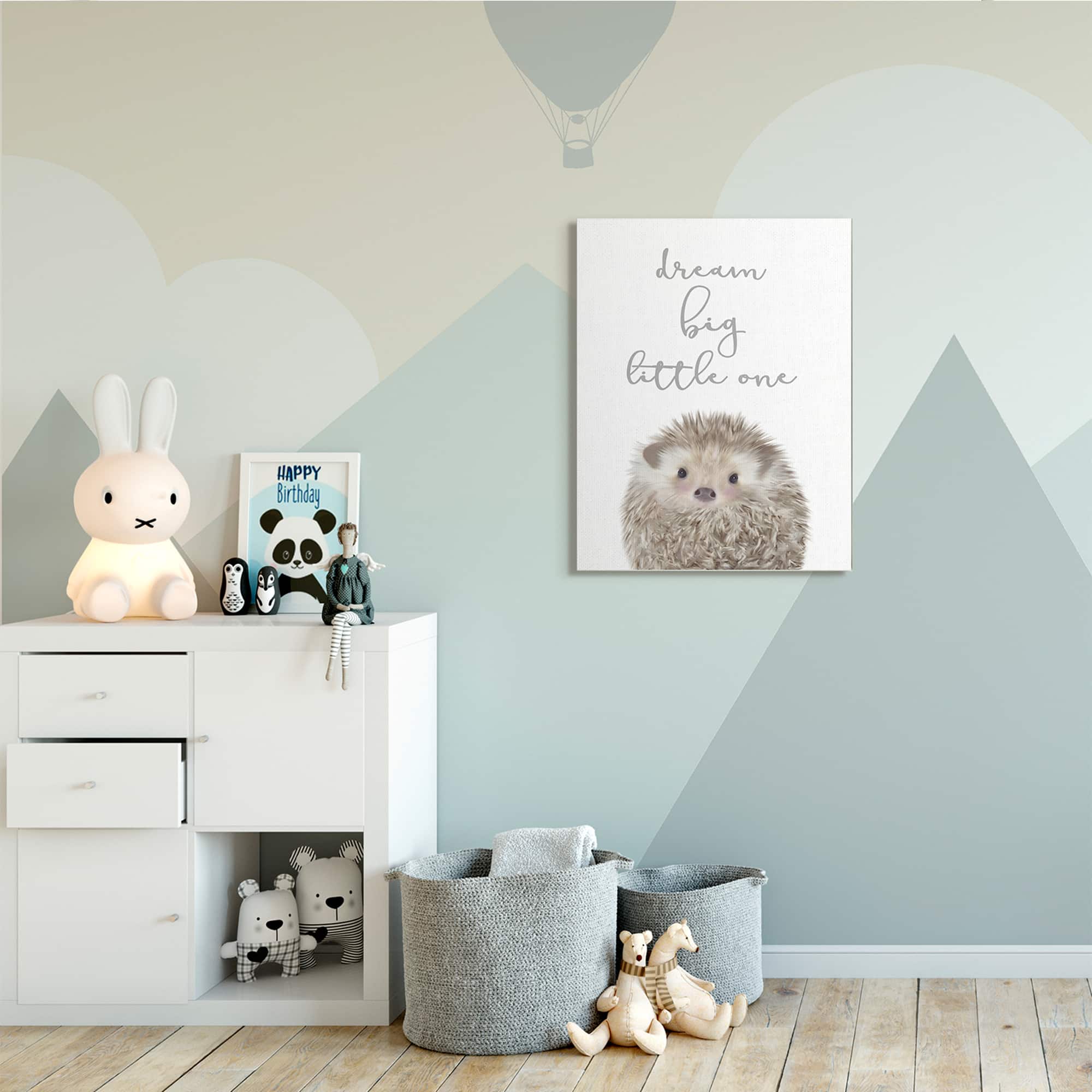 Stupell Industries Dream Big Little One Adorable Inspirational Hedgehog Canvas Wall Art
