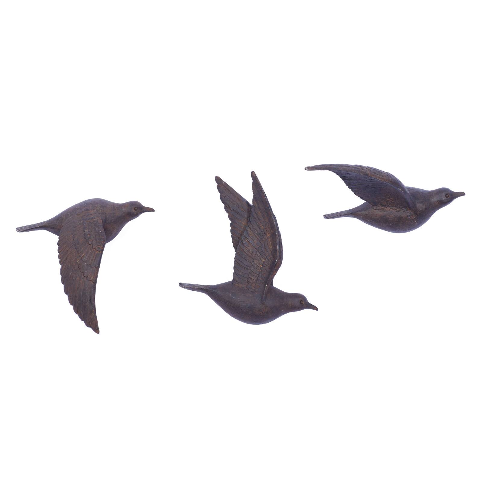 Brown Metal Farmhouse Birds Wall Decor Set