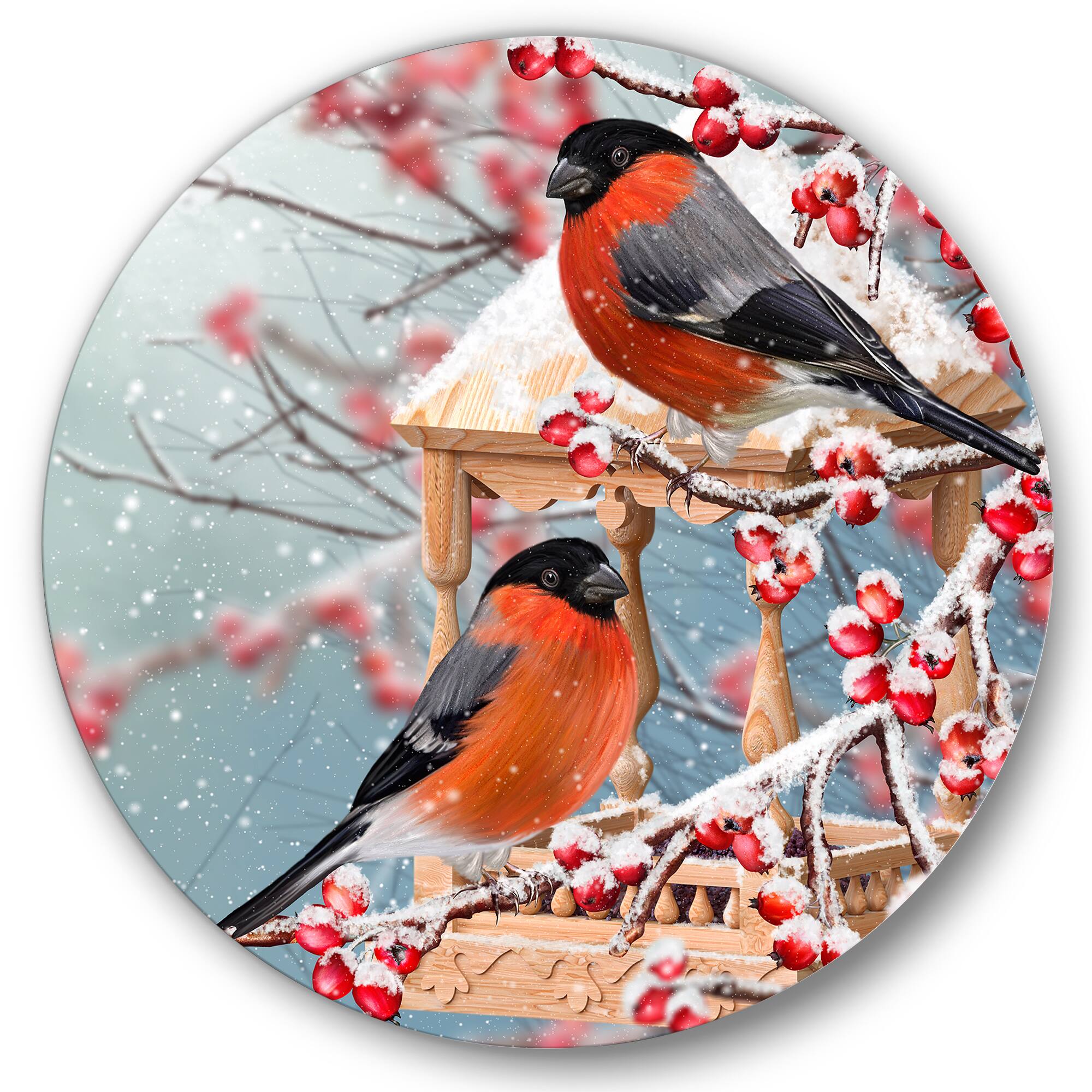 Designart - Two Tits Sit On A Snow-Covered Branch