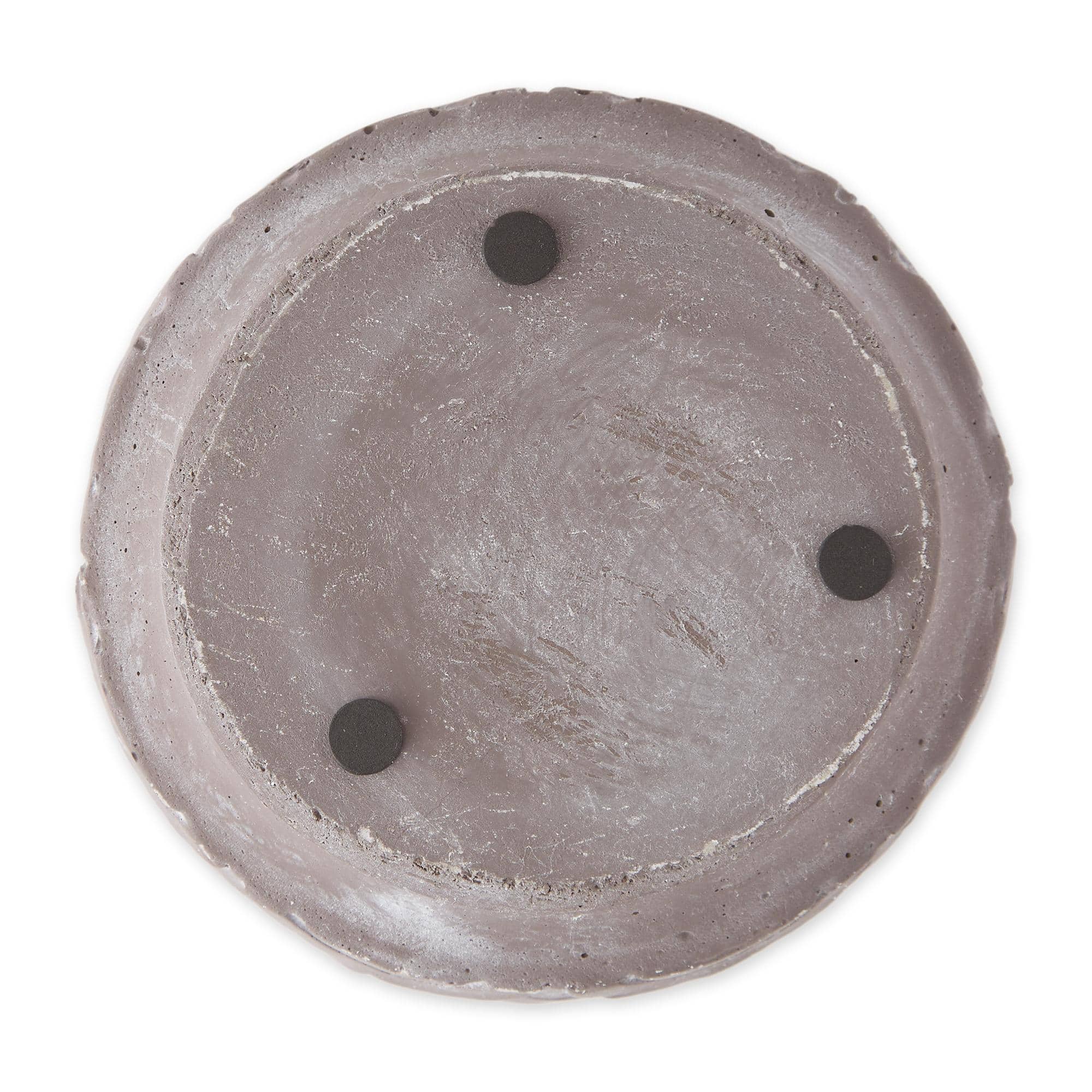 Black Scalloped Cement Flower Pot Set