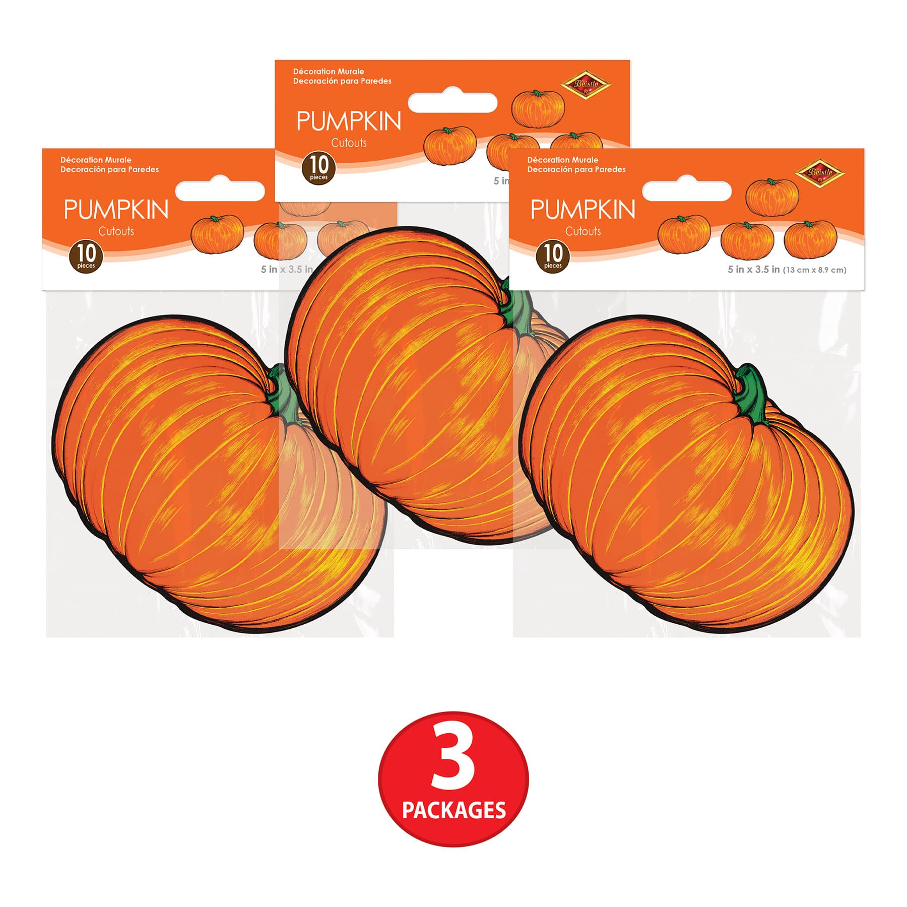 Beistle 3.5" x 5" Mini Pumpkin Cutouts, 30ct.