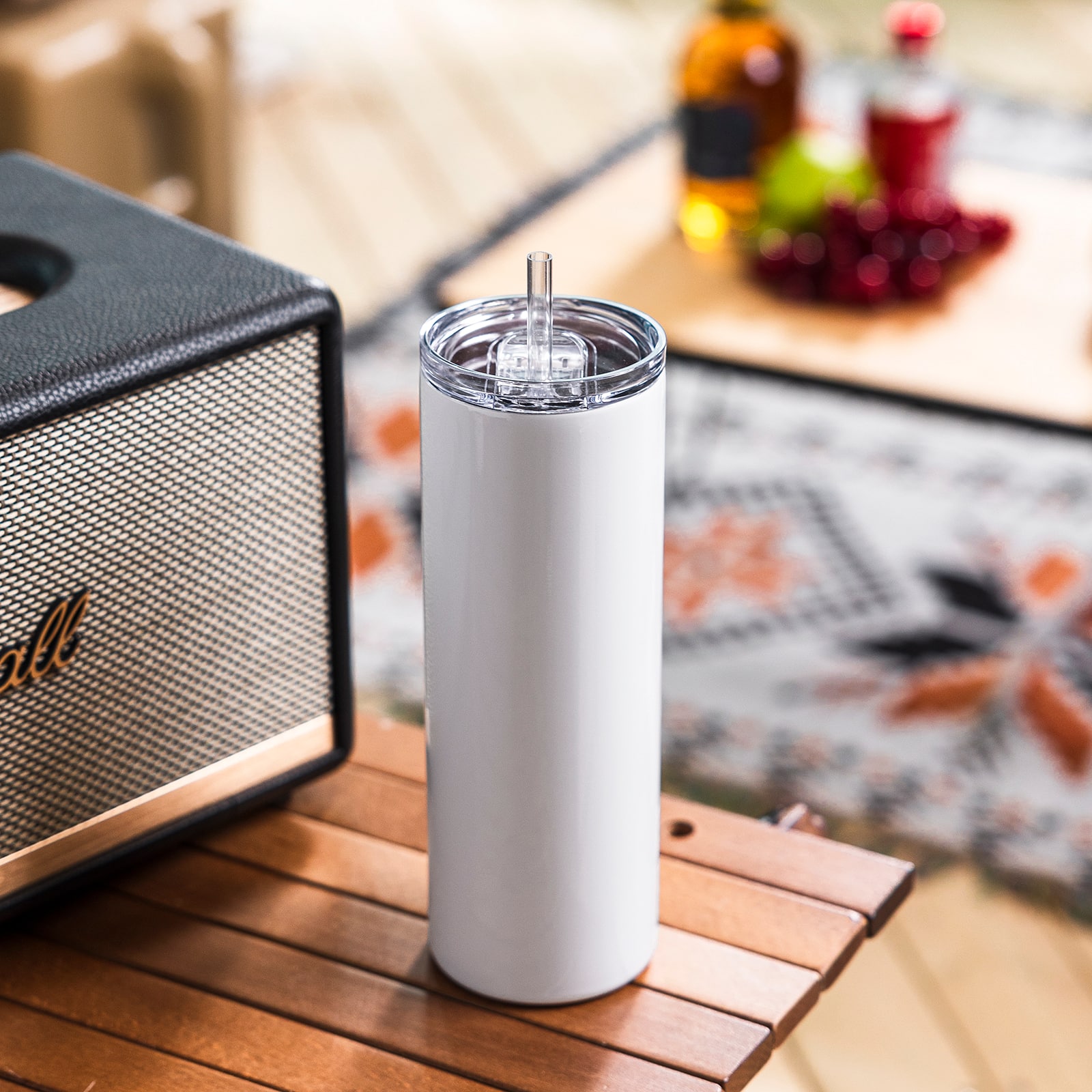 8 Pack: 18.5oz. Skinny Sublimation Tumbler with Straw by Make Market®