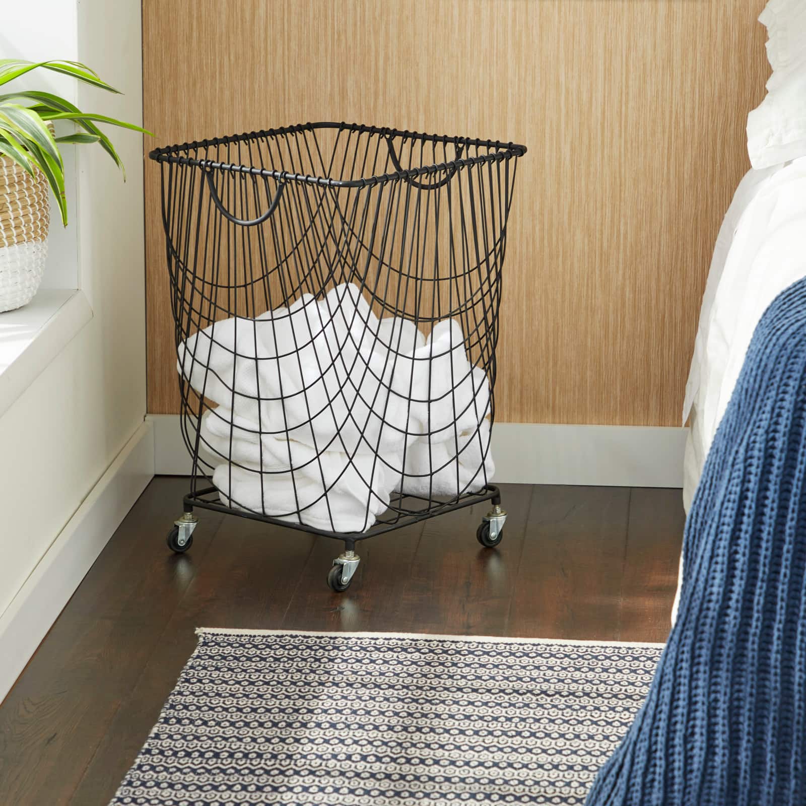 CosmoLiving by Cosmopolitan 24" Black Industrial Metal Storage Cart