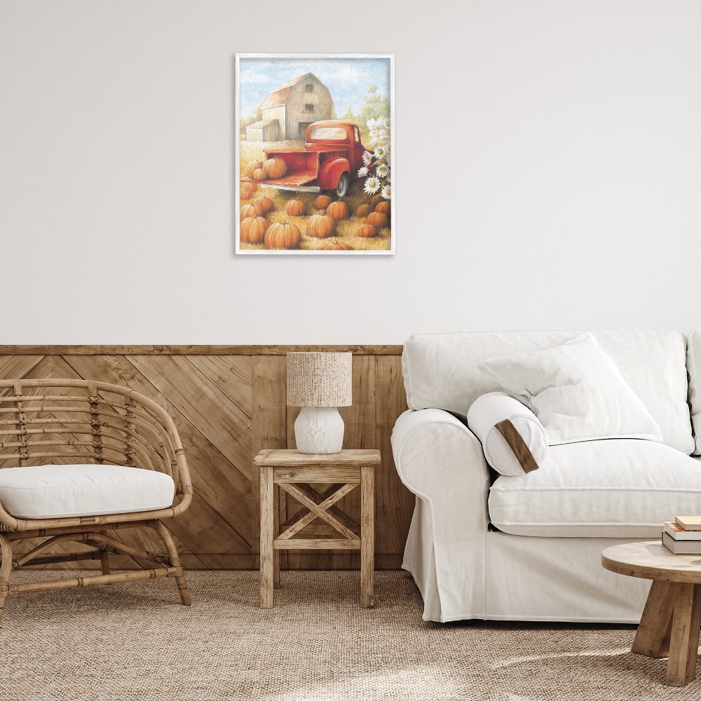 Stupell Industries Pumpkin Harvest Drop Off Framed Giclee Art