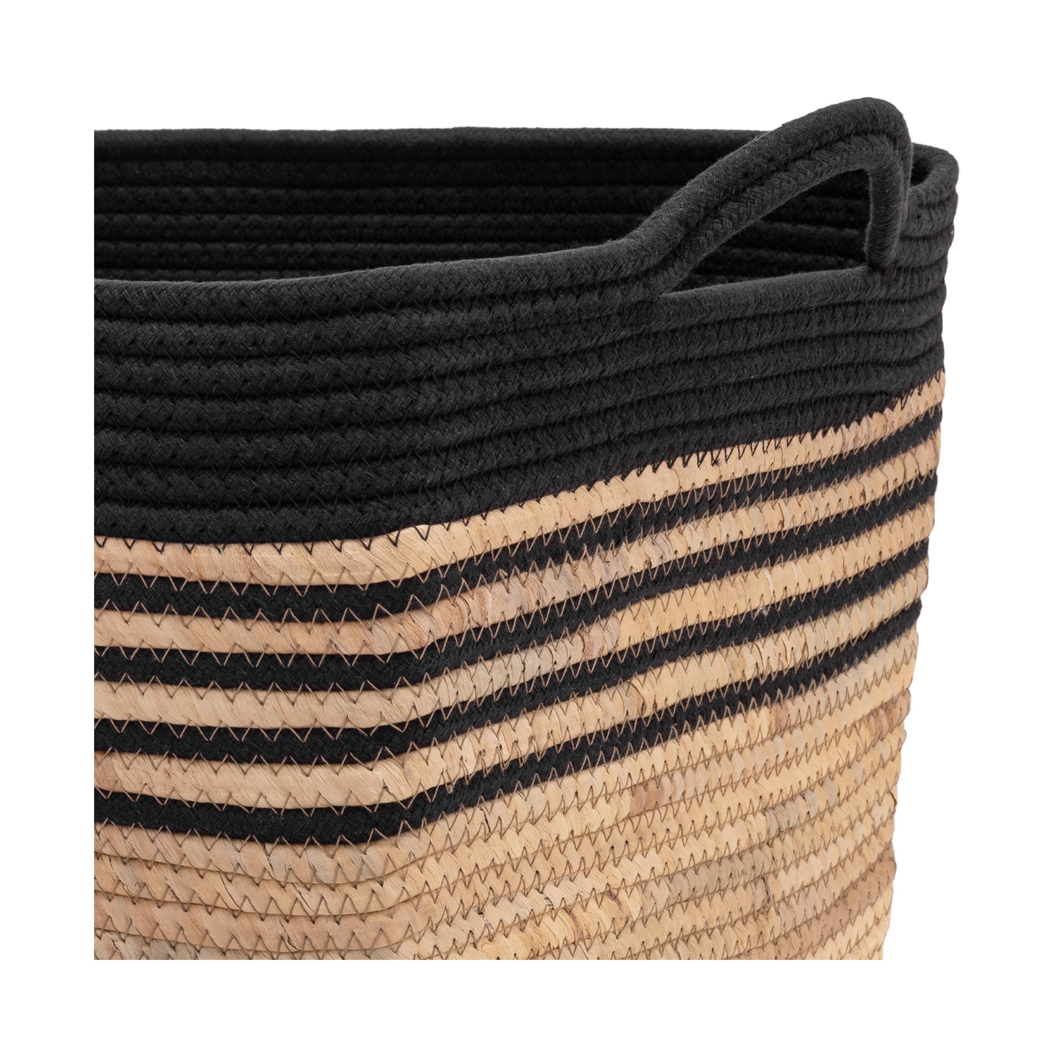 Seville Classics Large Rectangle Water Hyacinth & Rope Basket