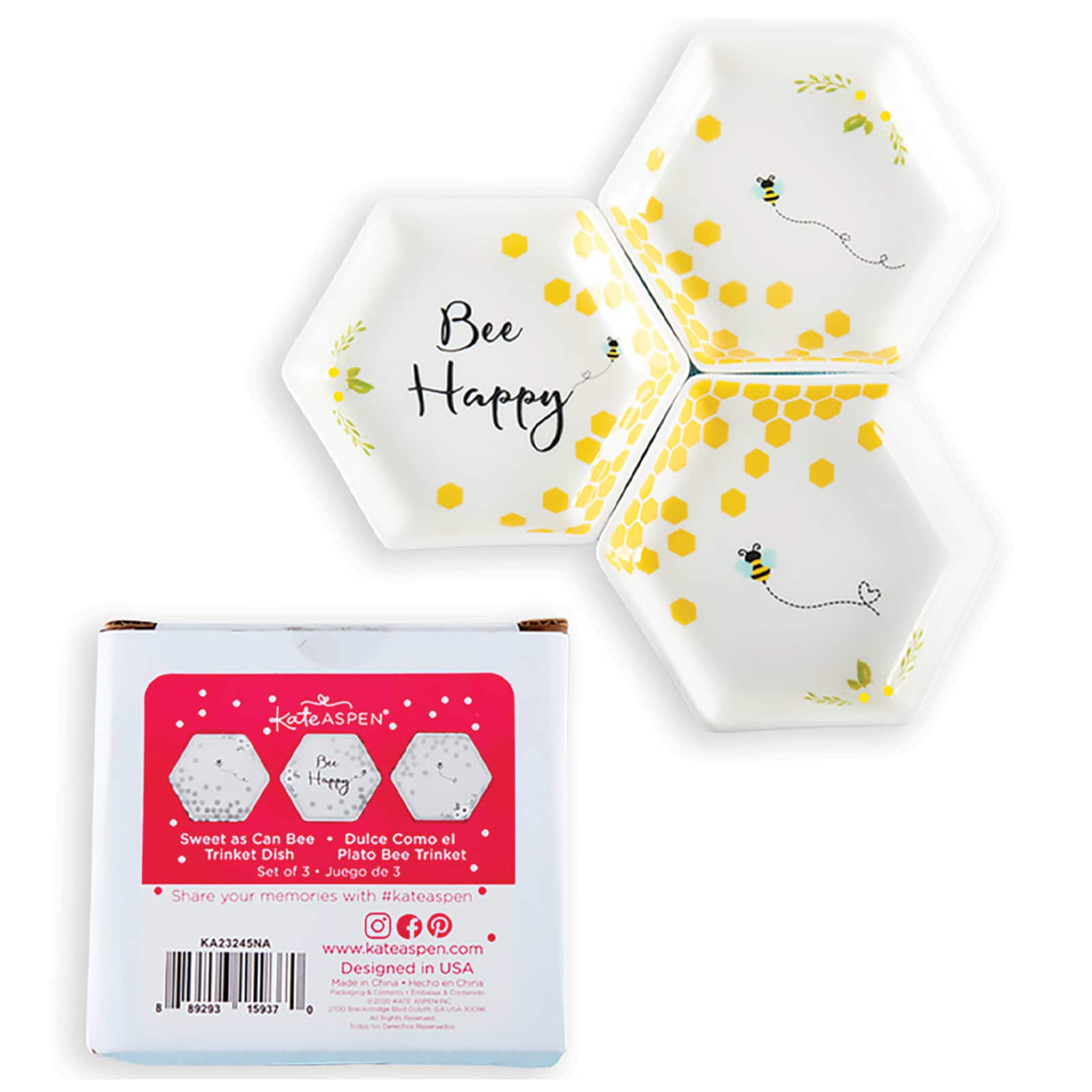 Kate Aspen® Bee Happy Trinket Dish, 3ct.