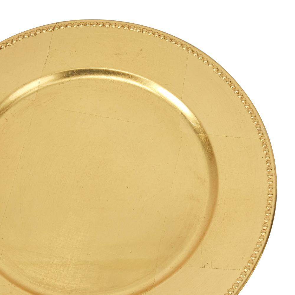 13" Gold Melamine Plastic Chargers, 8ct.