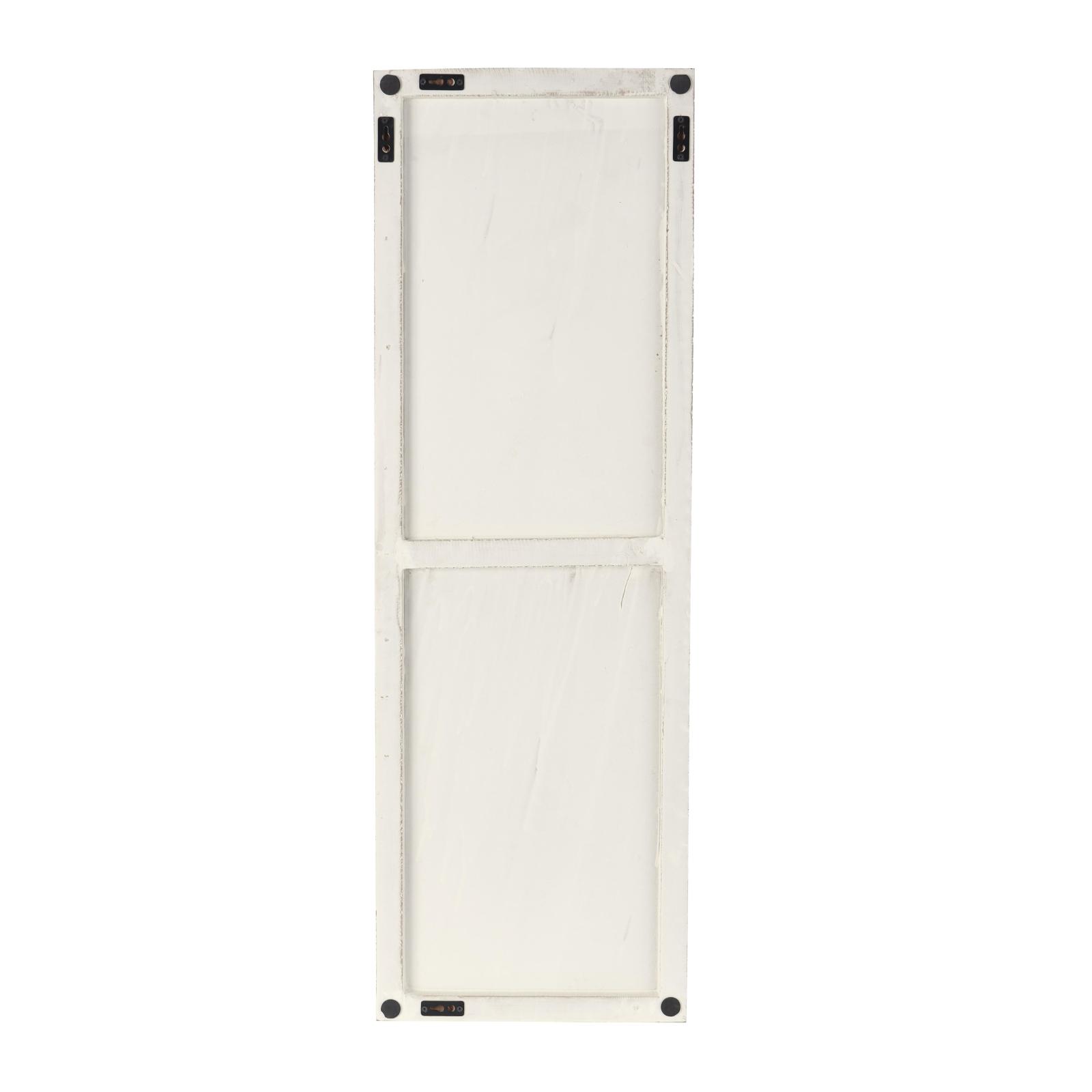 48" x 16" White Geometric Handmade Abstract Spotted Panel Wall Décor