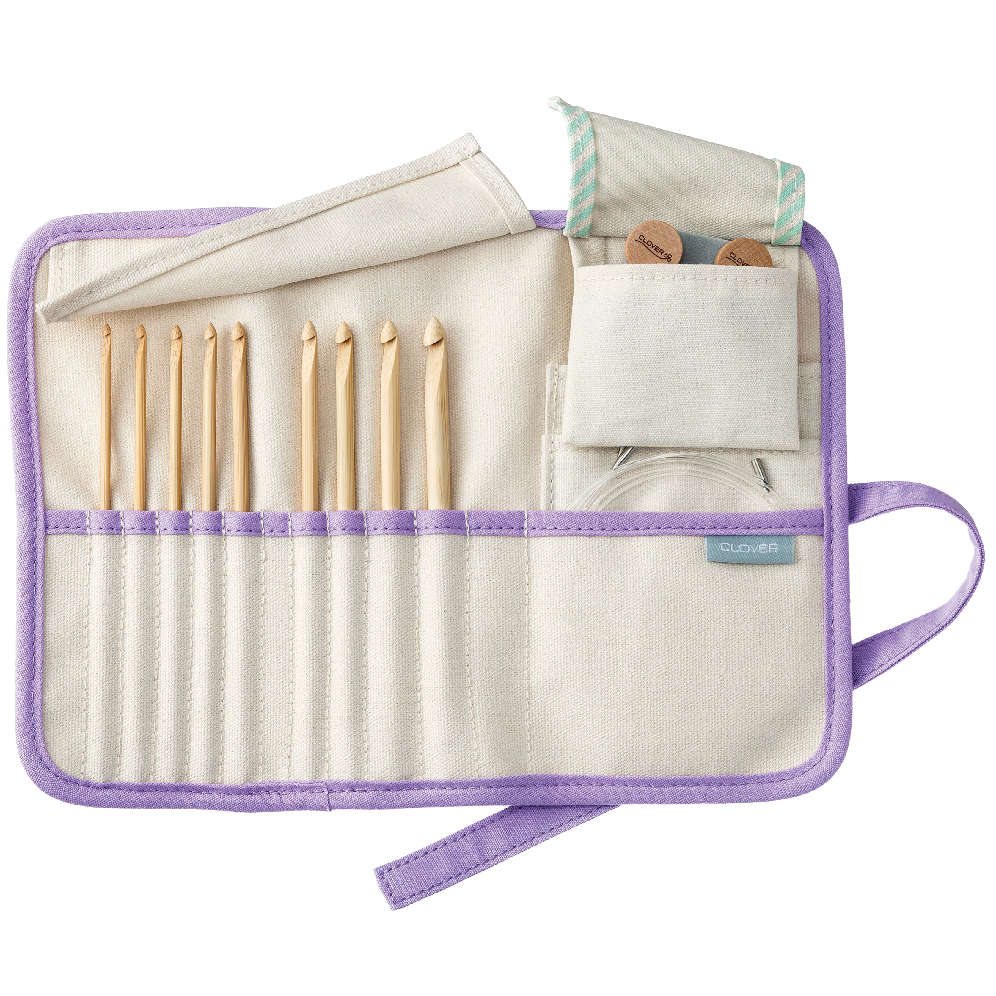 Clover Takumi® Bamboo Interchangeable Tunisian Crochet Hook Set