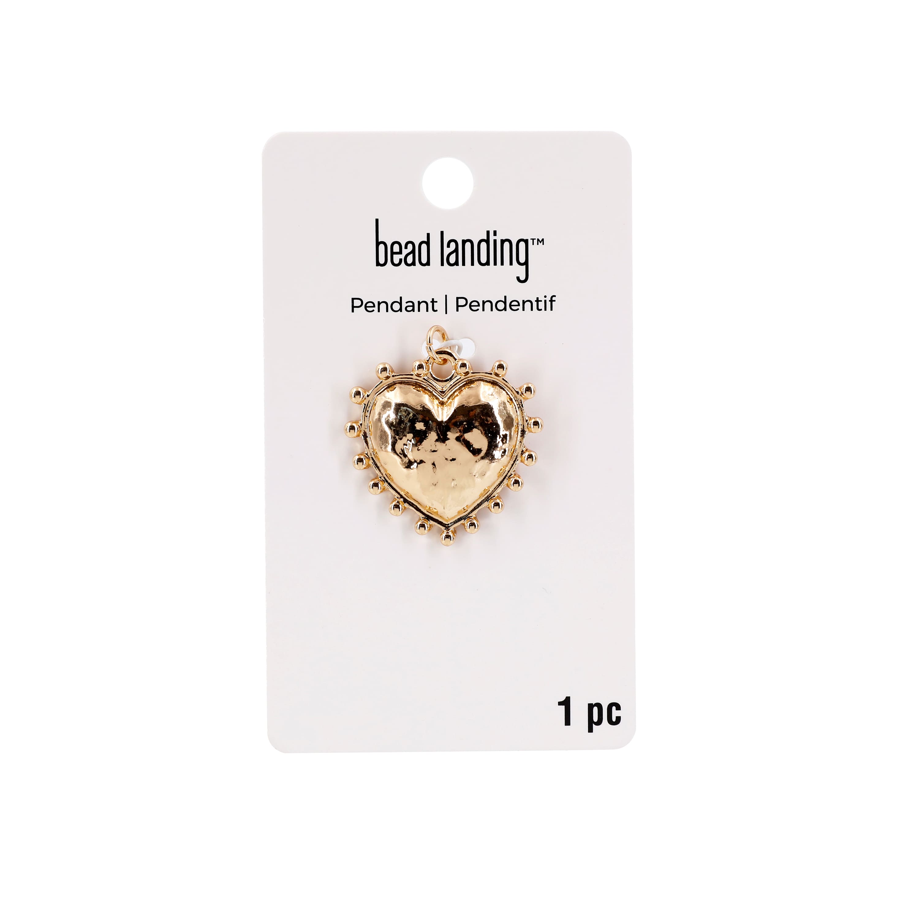 Gold Hammered Metal Heart Pendant by Bead Landing™
