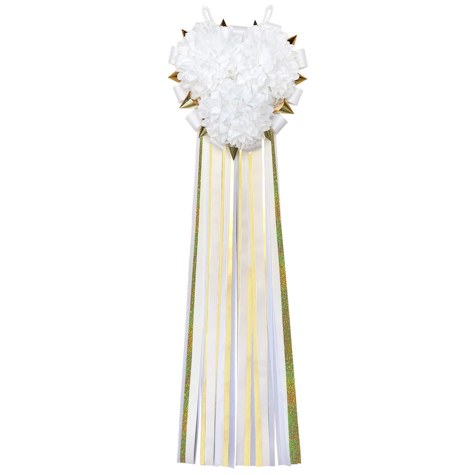 44" White & Gold Triple Homecoming Mum by Celebrate It™