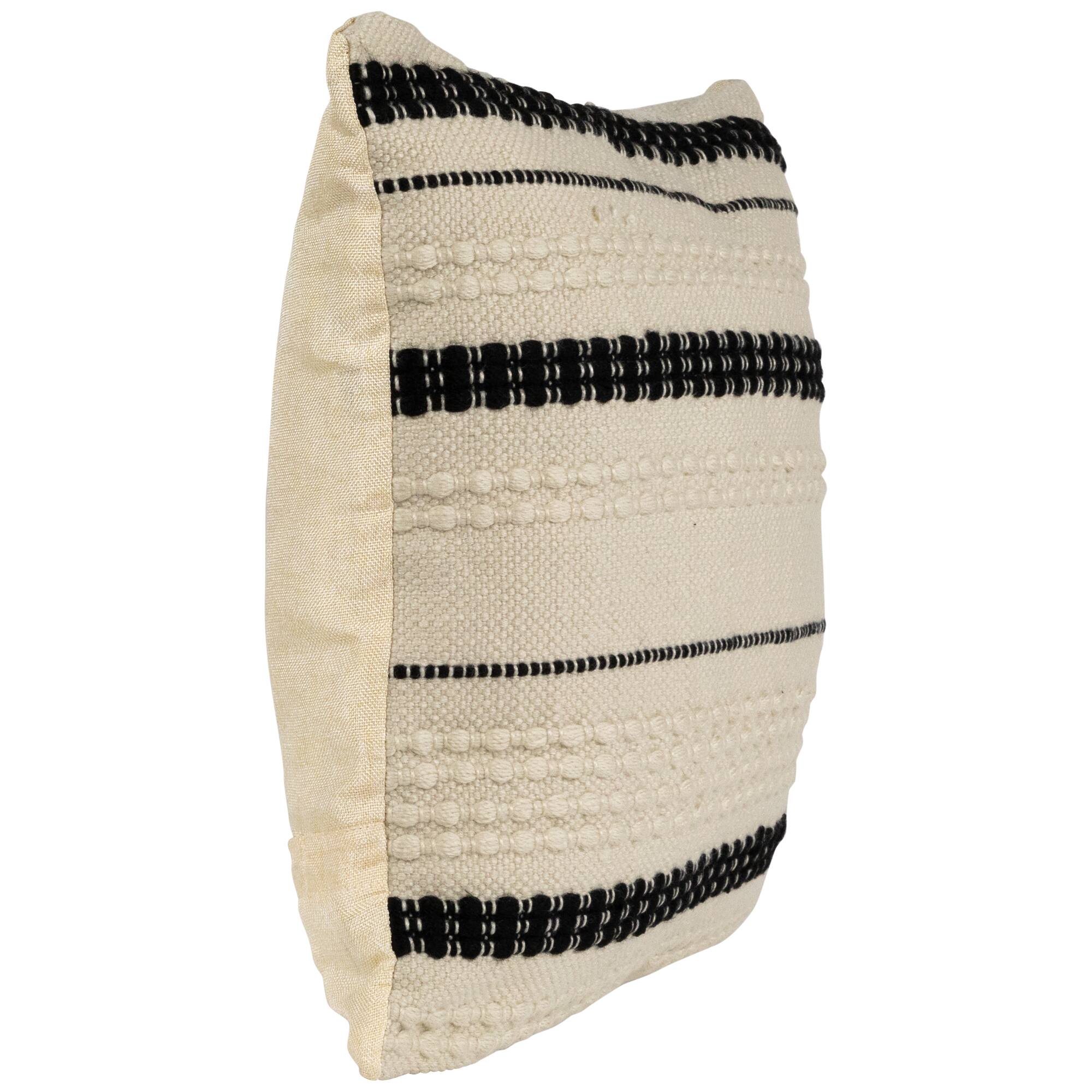 White & Black Outdoor Handloom Woven Square Cushion