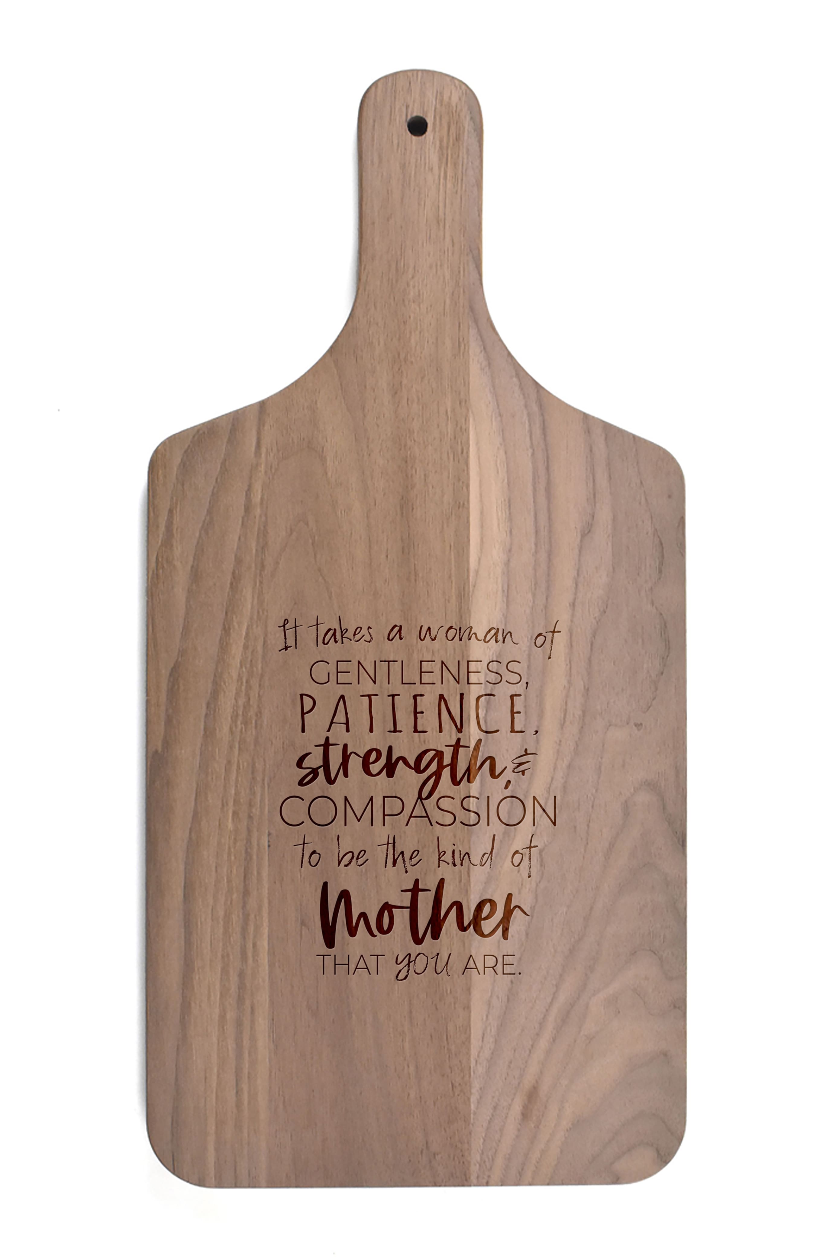 17" The Mother You Are Walnut Paddle Cutting Board