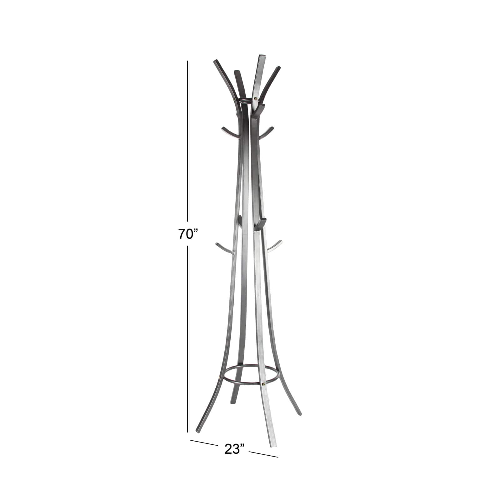 Dark Grey Metal Industrial Coat Rack, 70" x  23" x  23"
