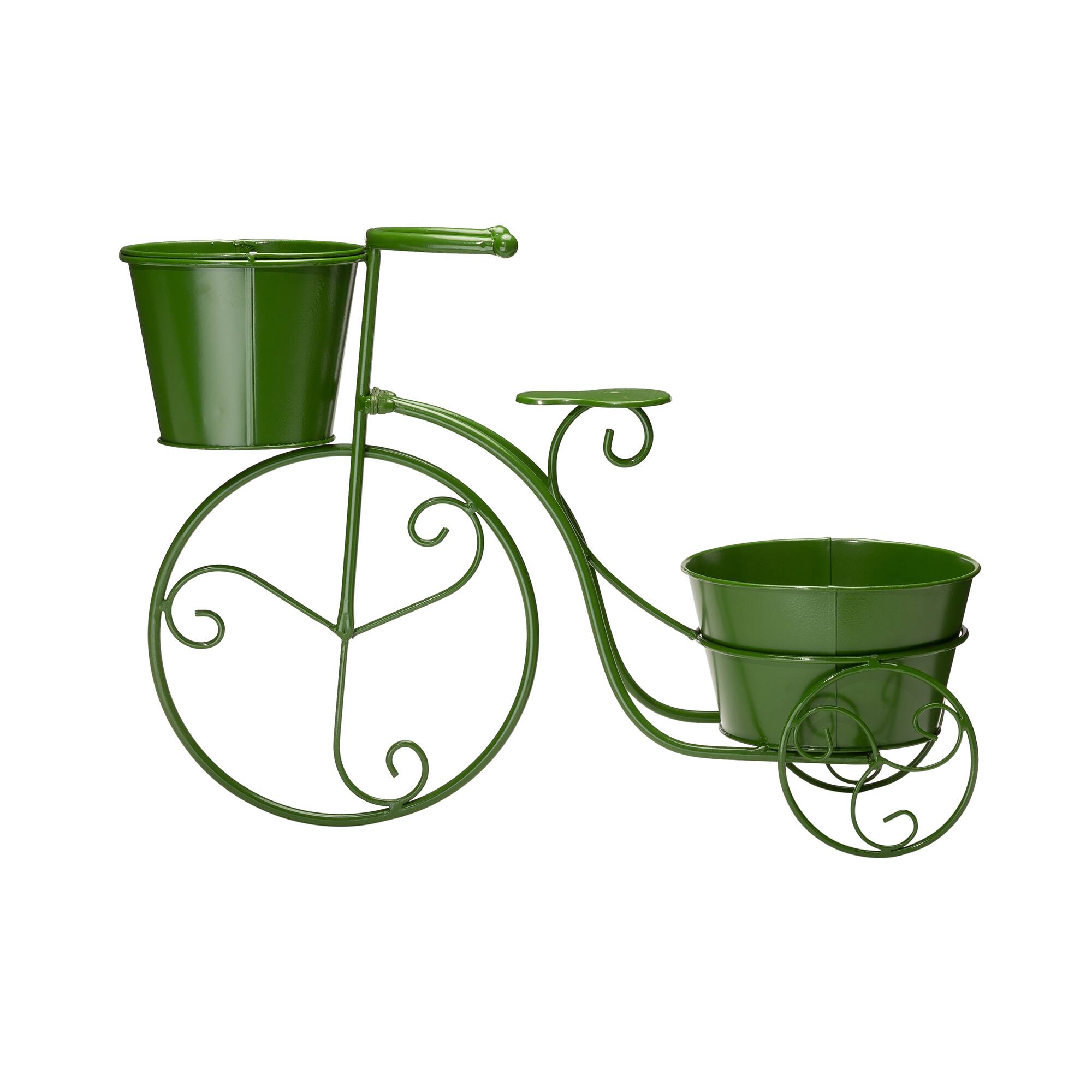 Glitzhome® 21.5'' Green Metal Bicycle Plant Stand