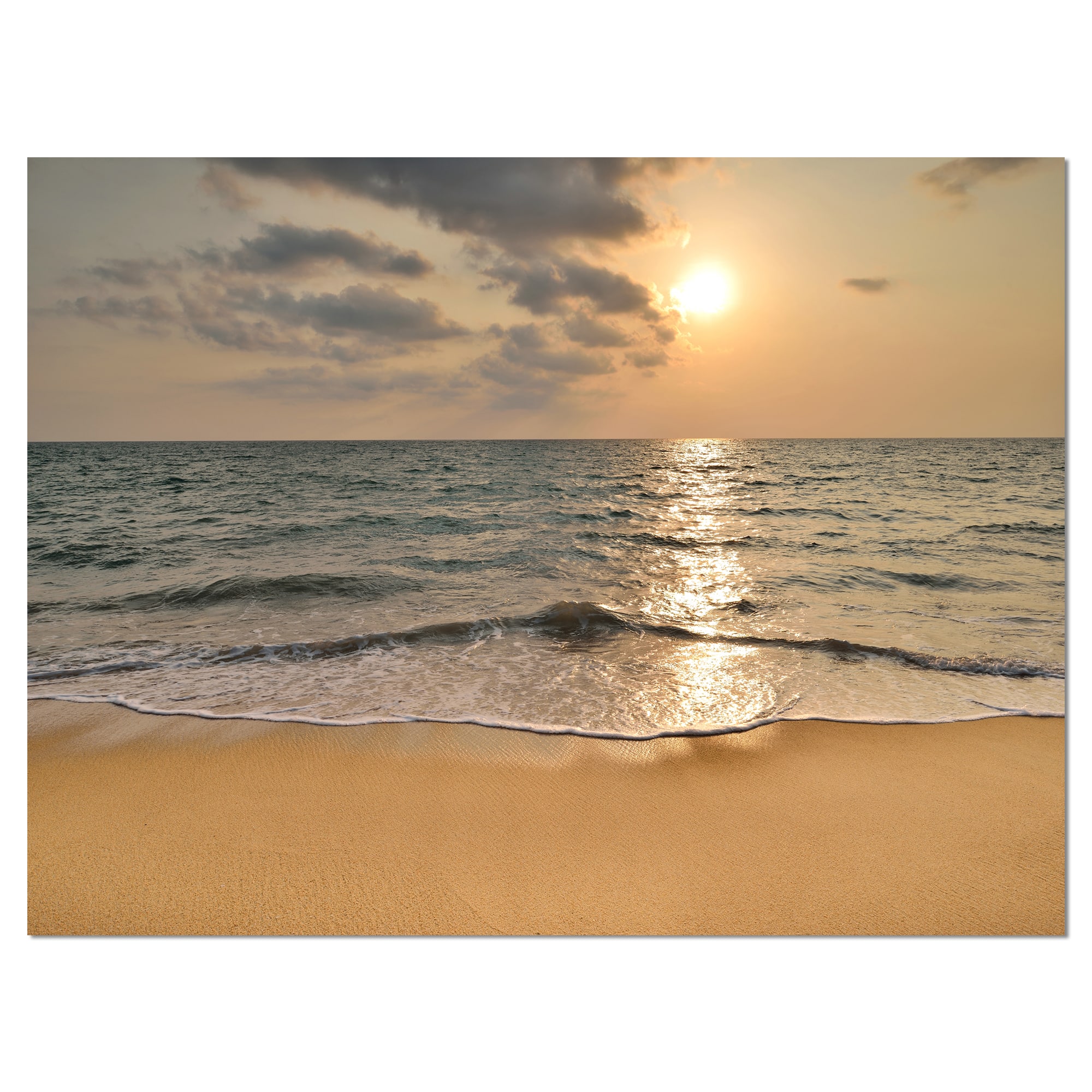 Designart - Dark Tropical Sand Beach at Sunset