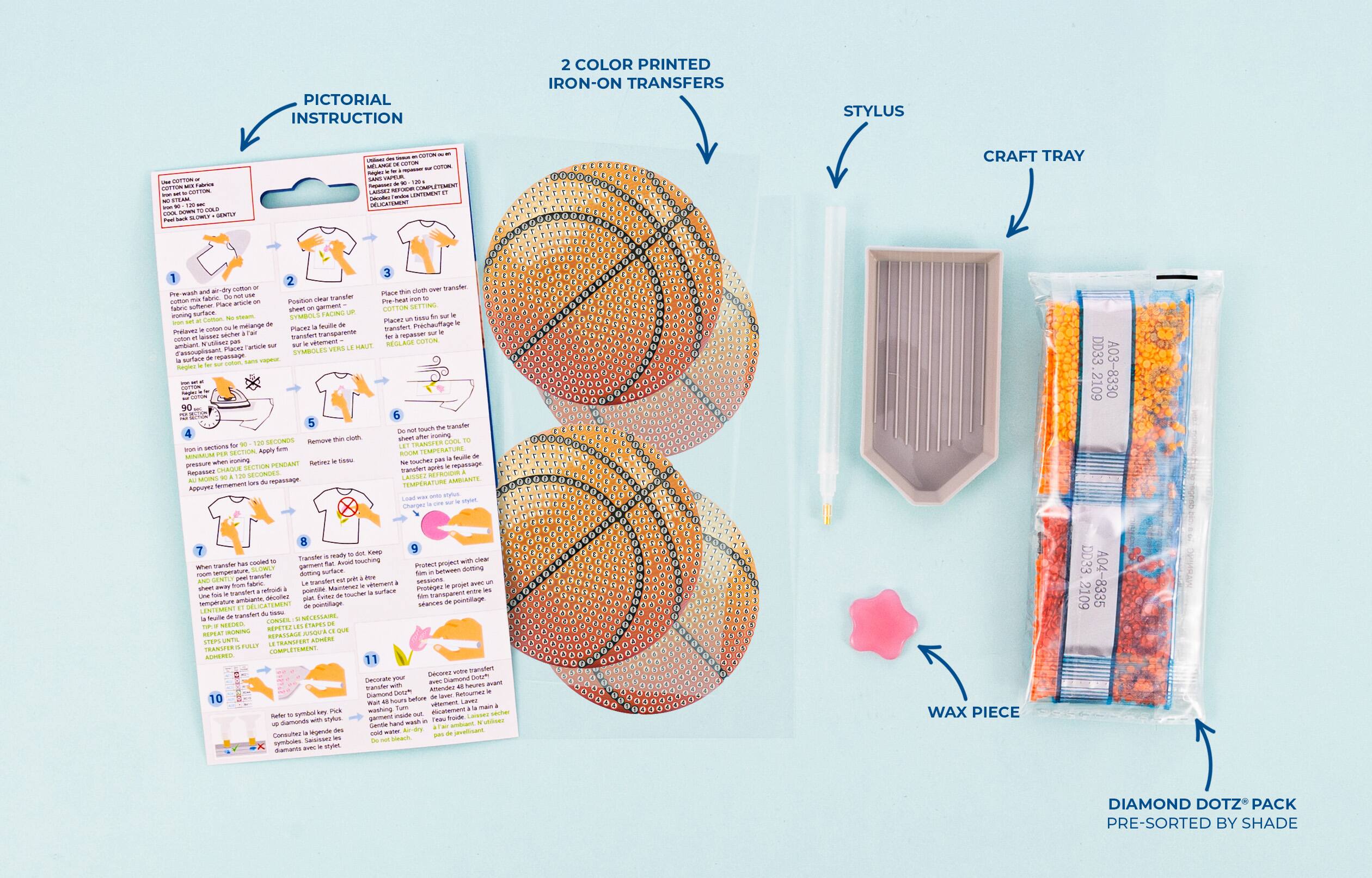 Diamond Dotz® Basketball Iron-On 'n' Dot Kit