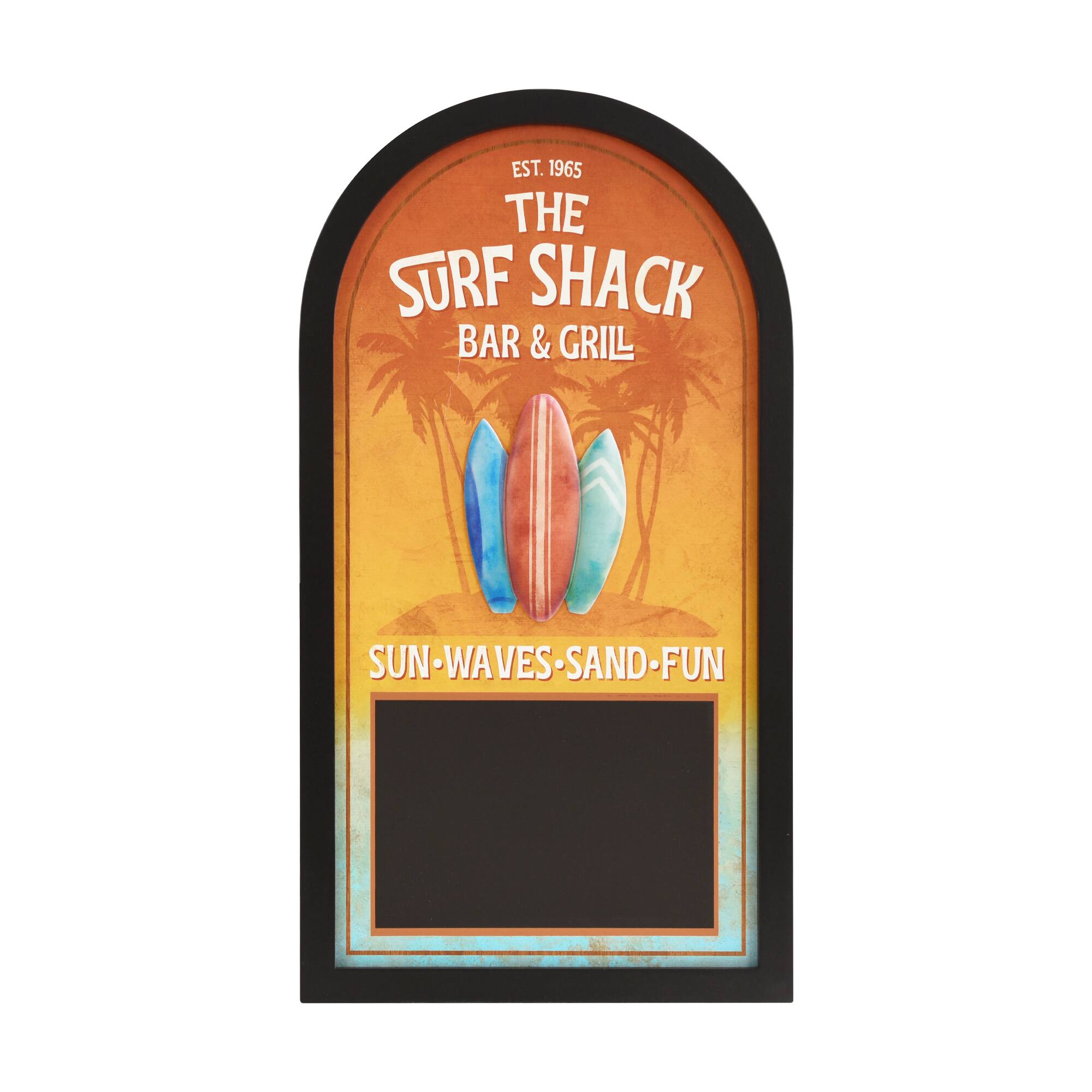 American Art Decor 14" x 26" Surf Shack Vintage Beach Bar Sign Chalkboard Wall Décor