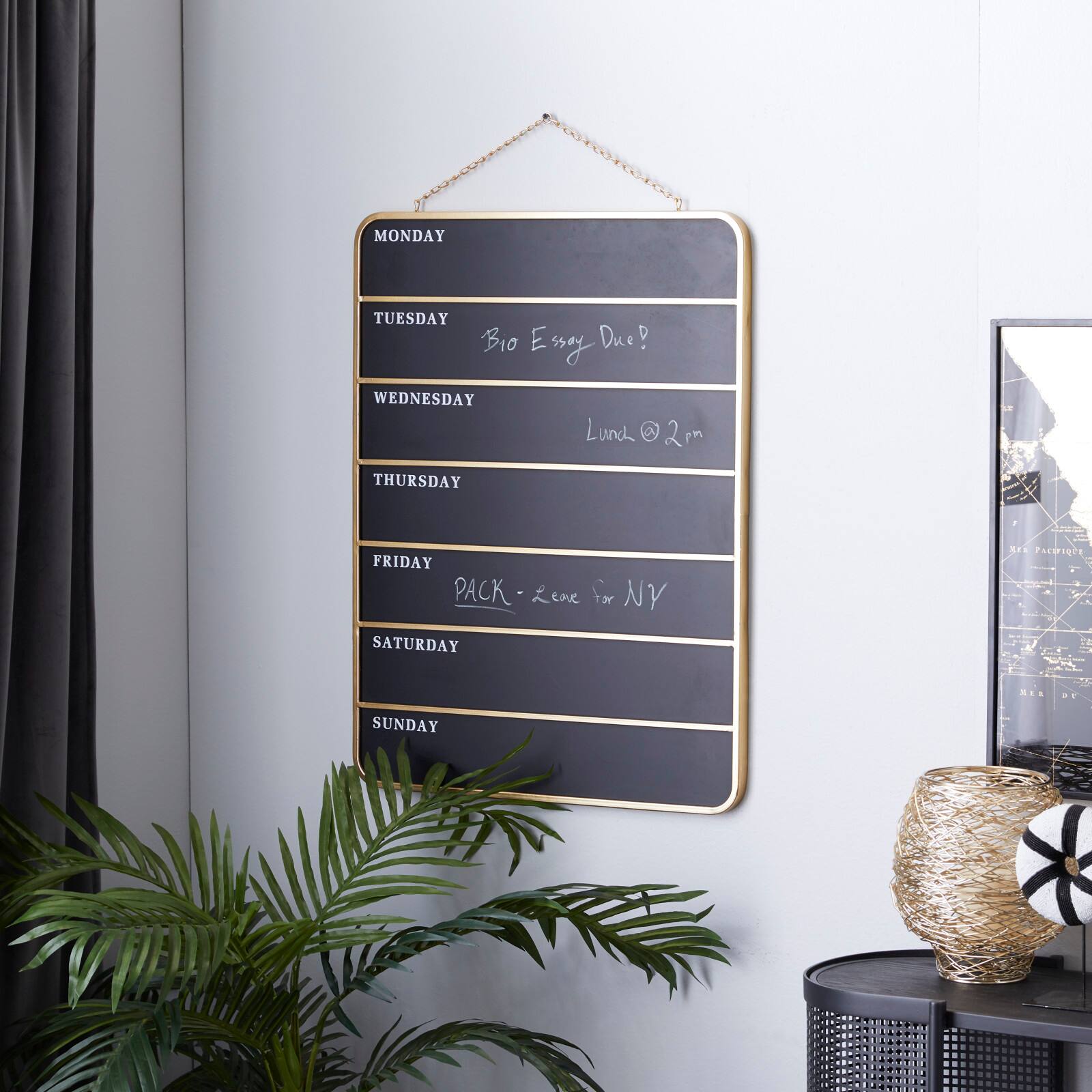 32" Black Contemporary Blackboard Wall Sign