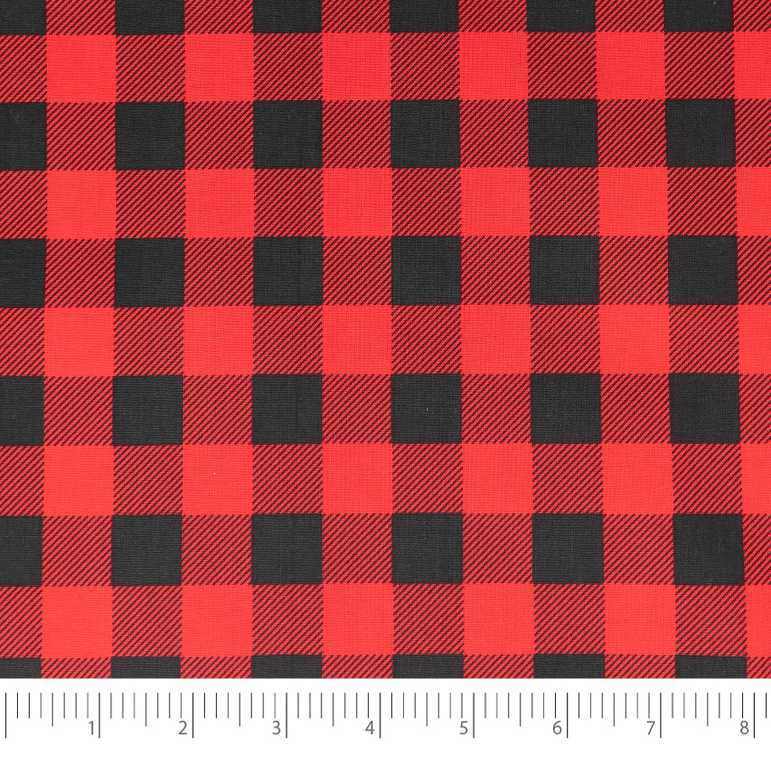 SINGER Christmas Holiday Red Buffalo Check Cotton Fabric