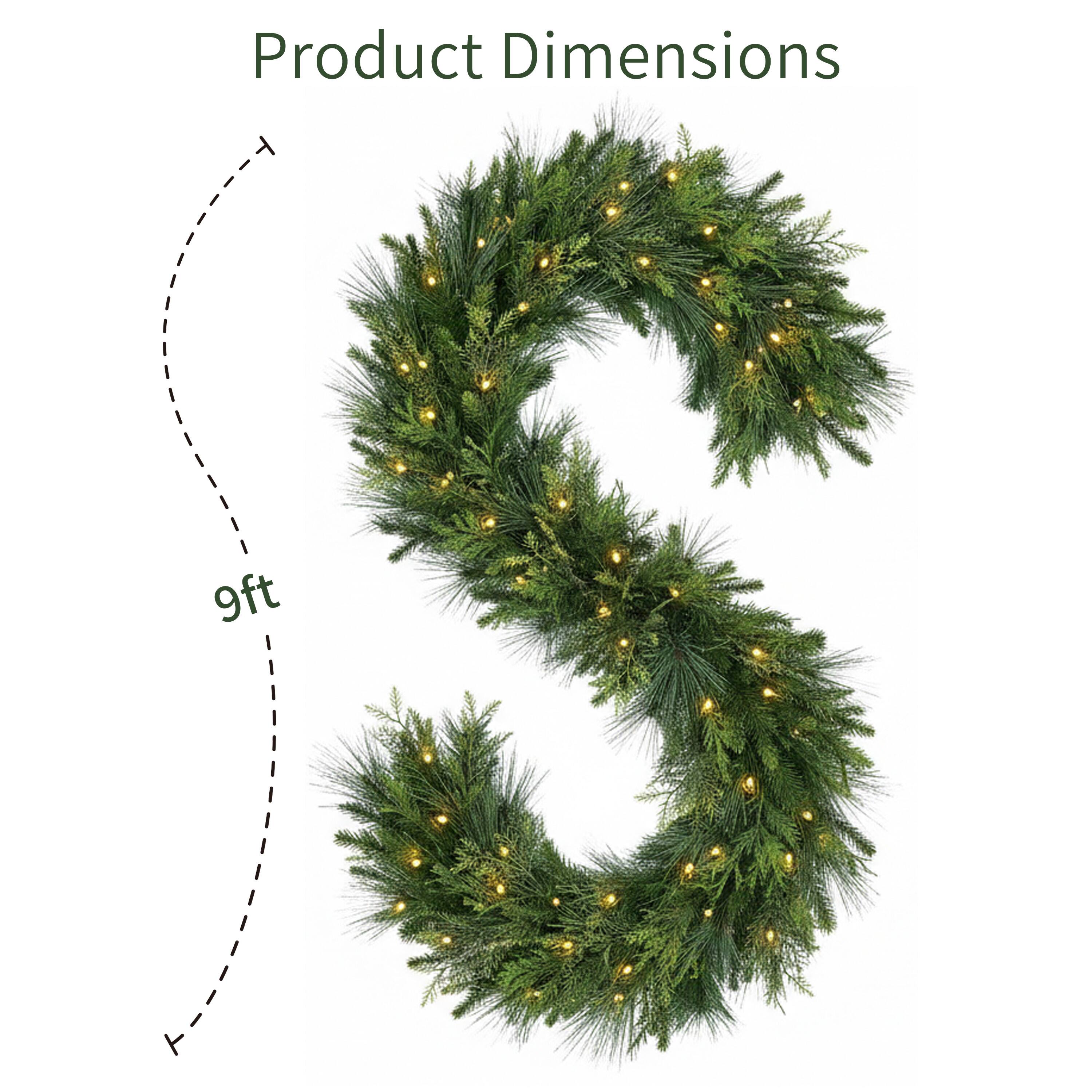 Puleo International 9ft. Pre-Lit Battery-Operated Artificial Christmas Garland