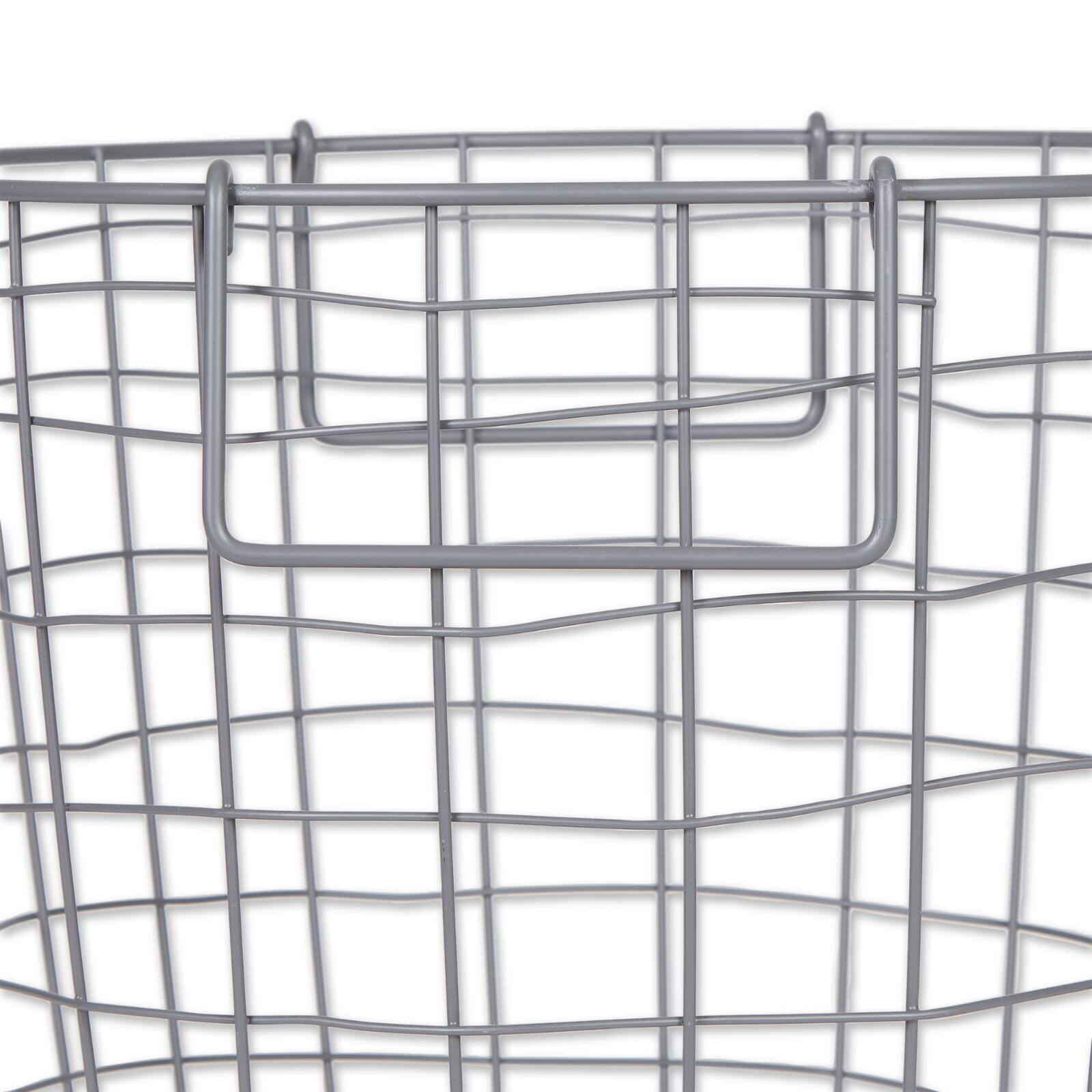 DII® Medium Cool Gray Round Metal Basket