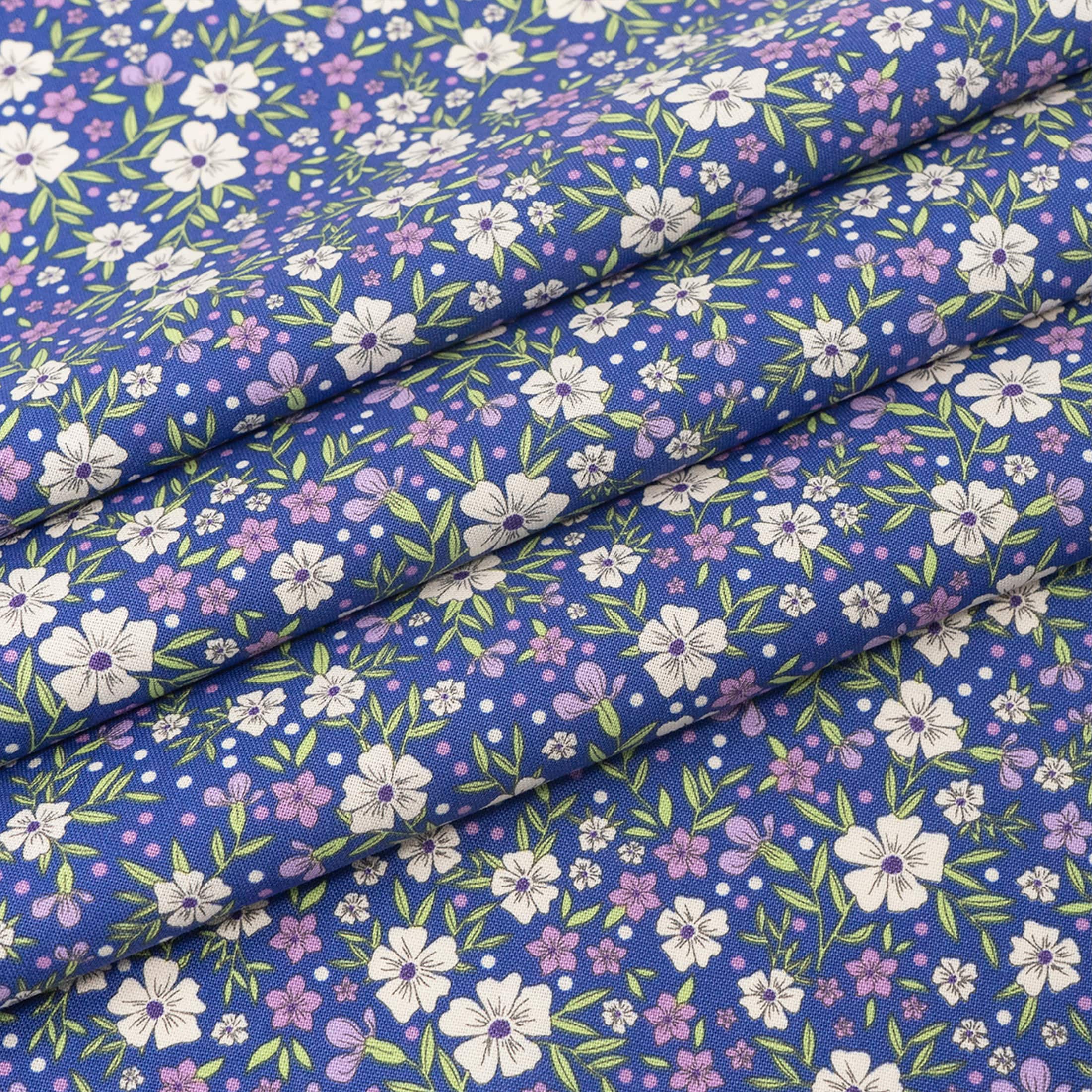 SINGER Purple Packed Floral Print Cotton Fabric