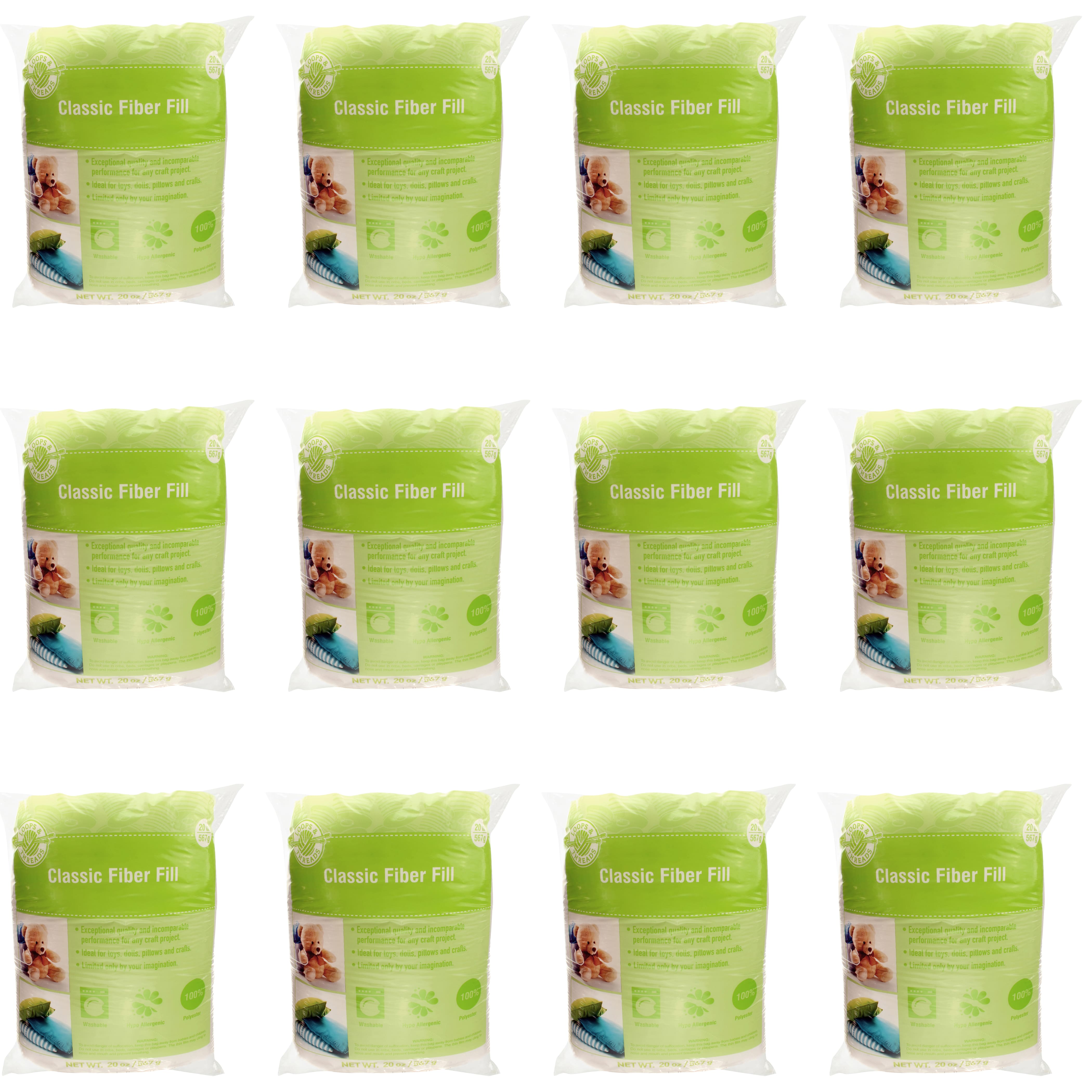 12 Pack: Polyester Classic Fiber Fill by Loops & Threads™
