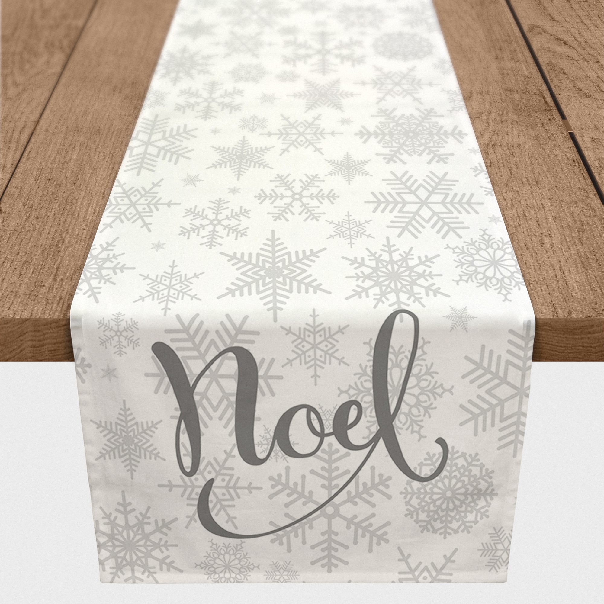 Noel Snowflake Pattern 16x72 Poly Twill Table Runner