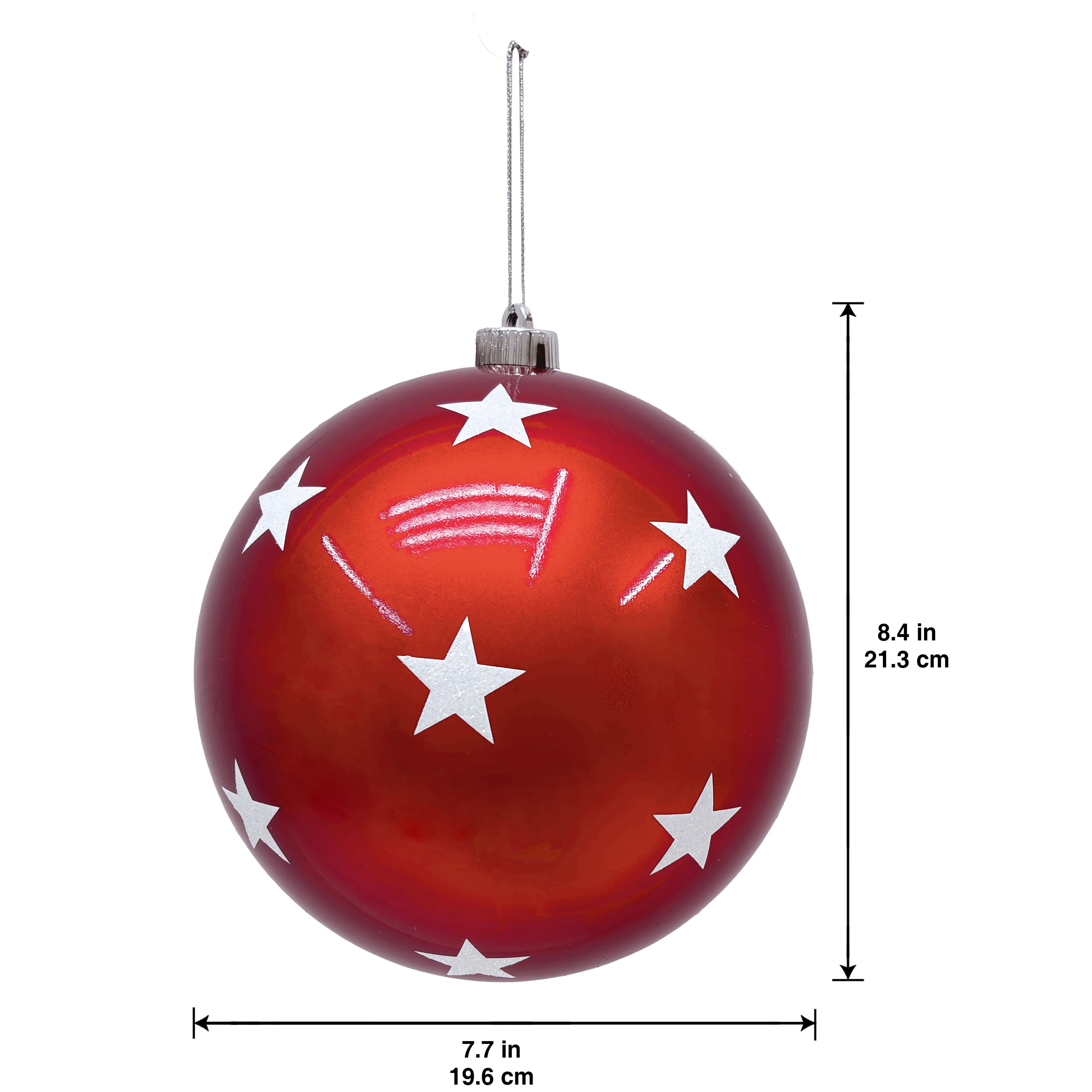 7.75" Red & White Star Pattern Ornament by Celebrate It™