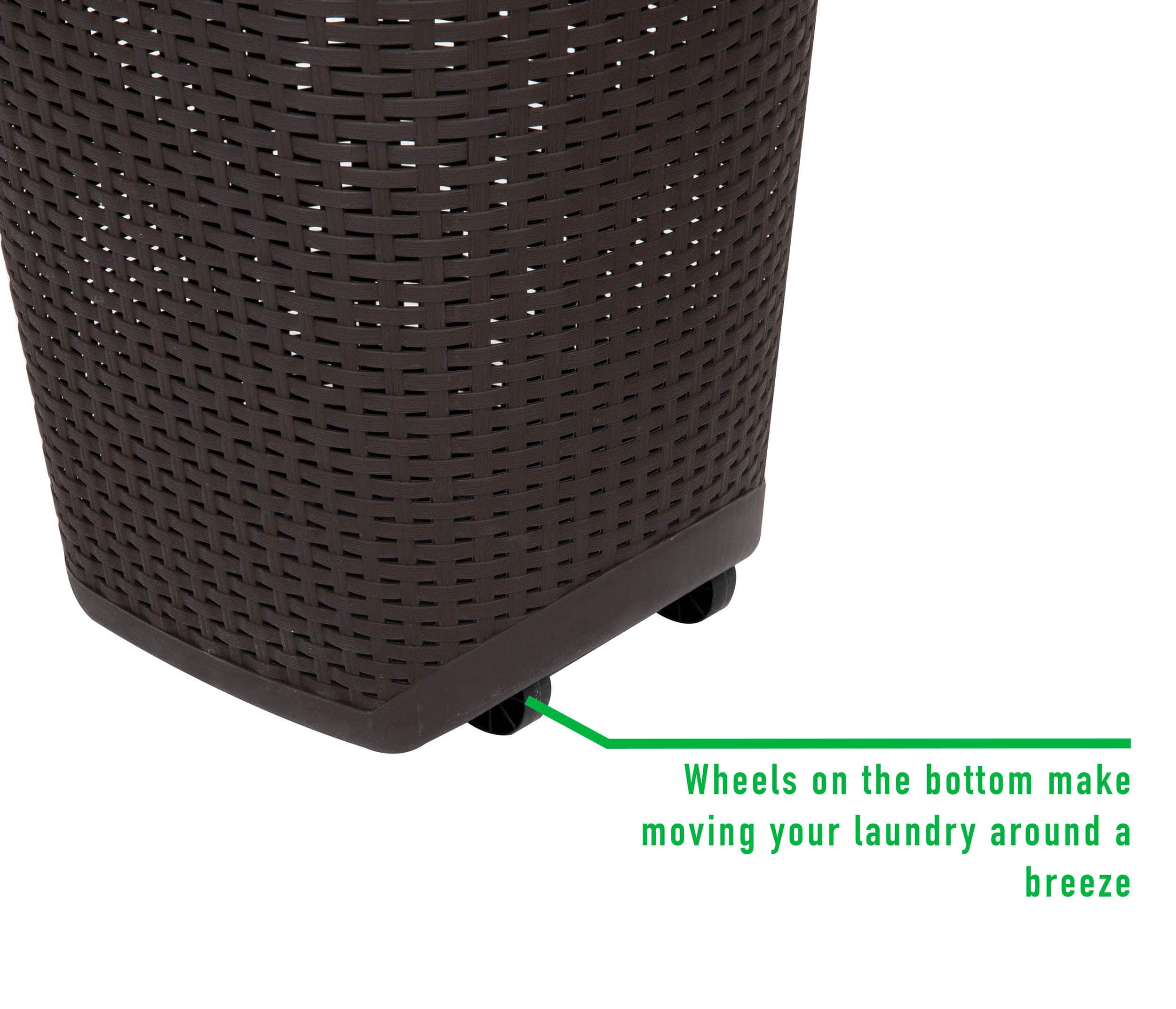 Mind Reader 60L Wheeled Hamper with Cutout Handle