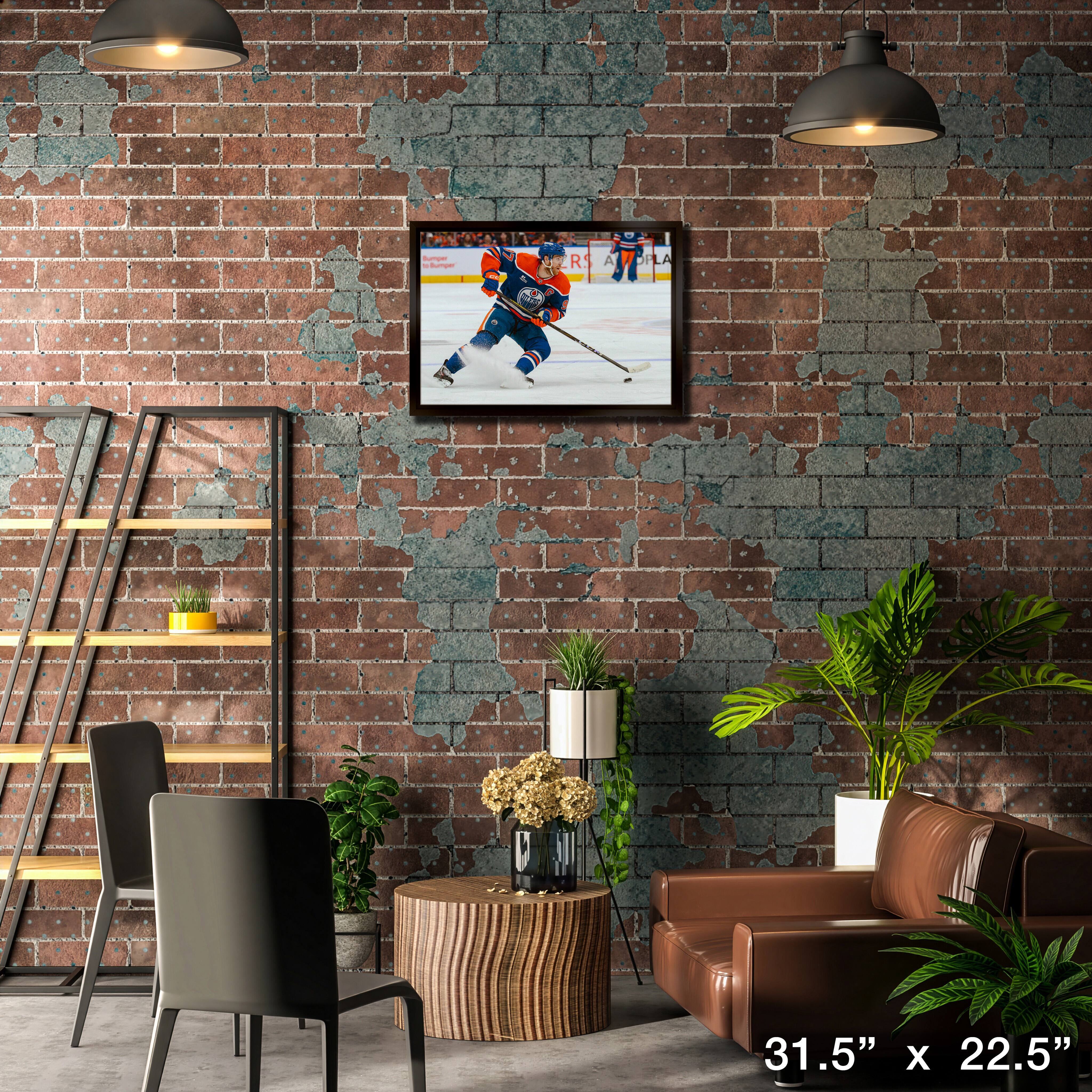 Connor McDavid 20" x 29" Framed Canvas Oilers 2025 Playoffs 31.5" x 22.5"