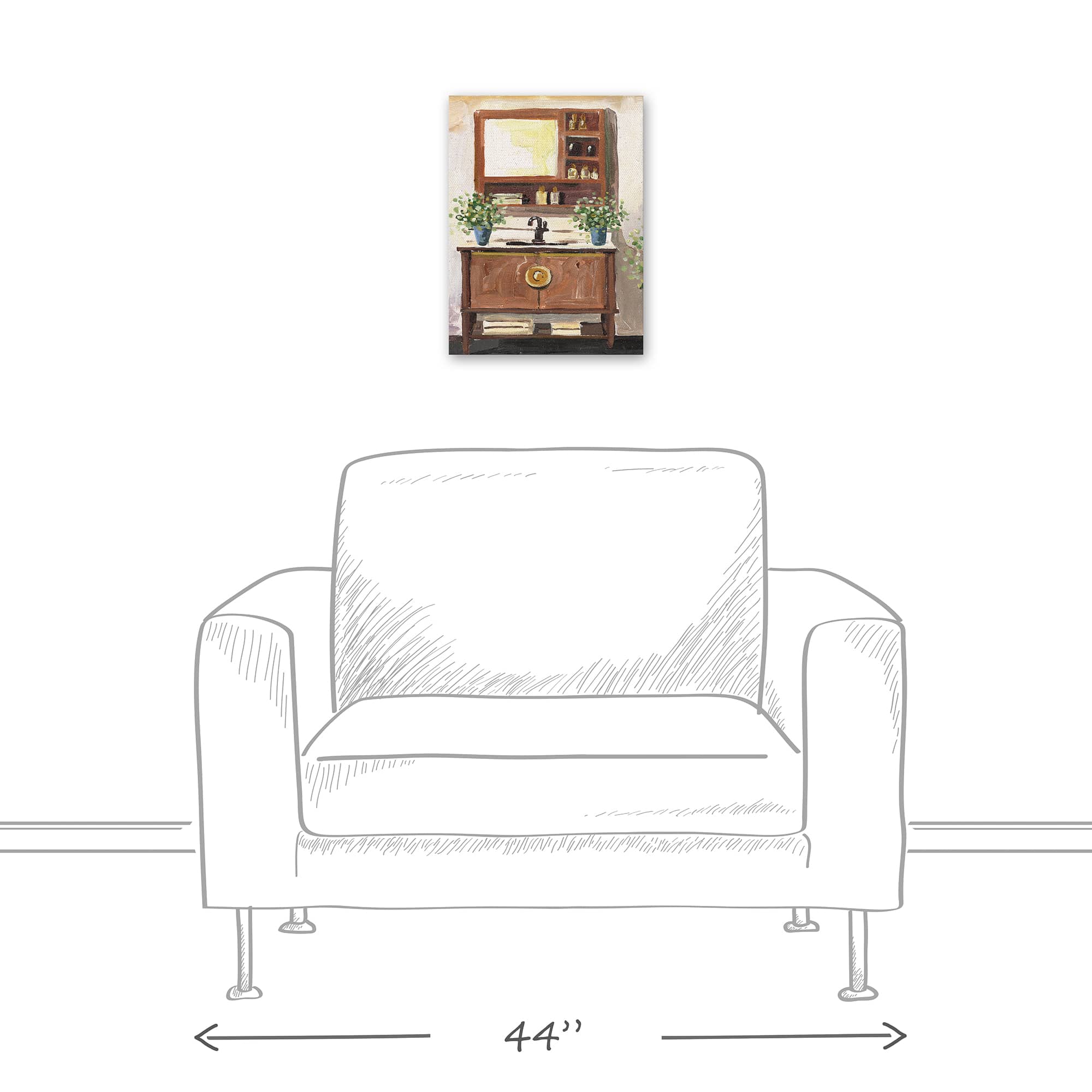 Farmhouse Bathroom 12" x 16" Canvas Wall Art