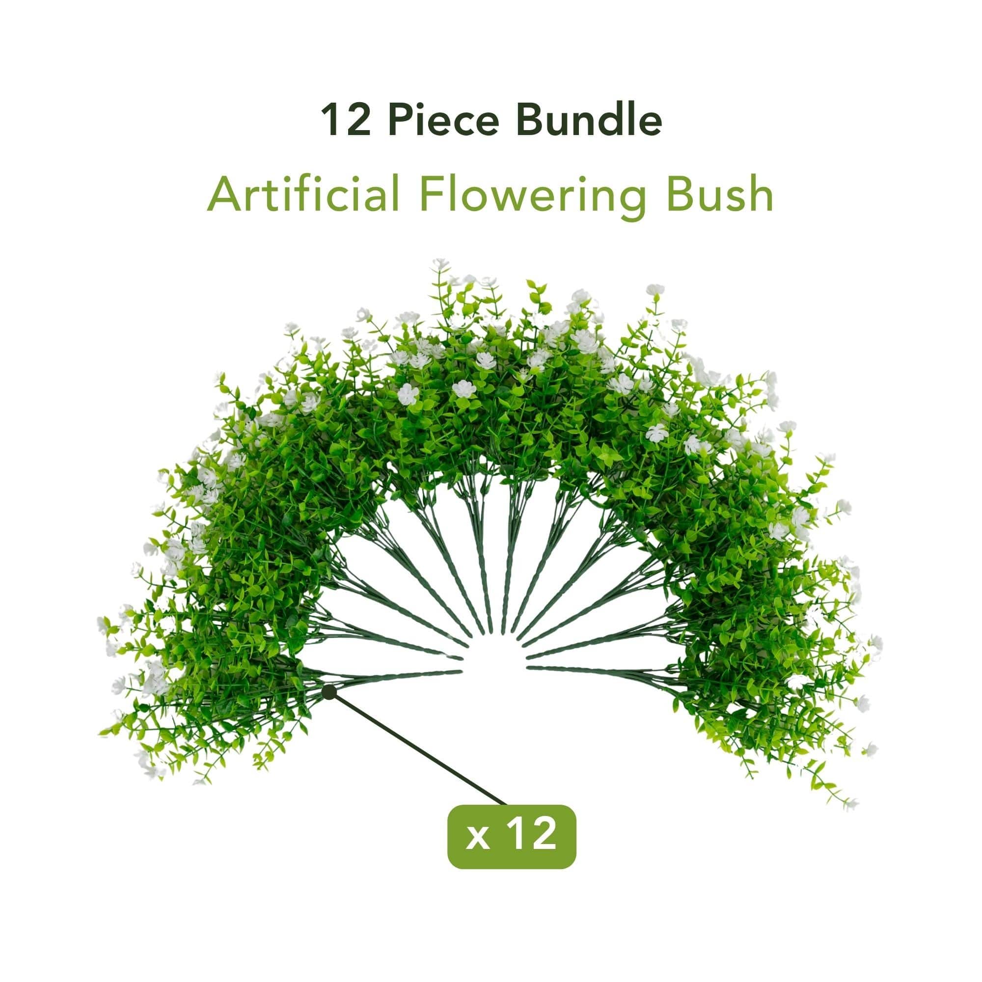 13" UV Resistant Artificial Flowering Mini Rose Bushes, 12ct.