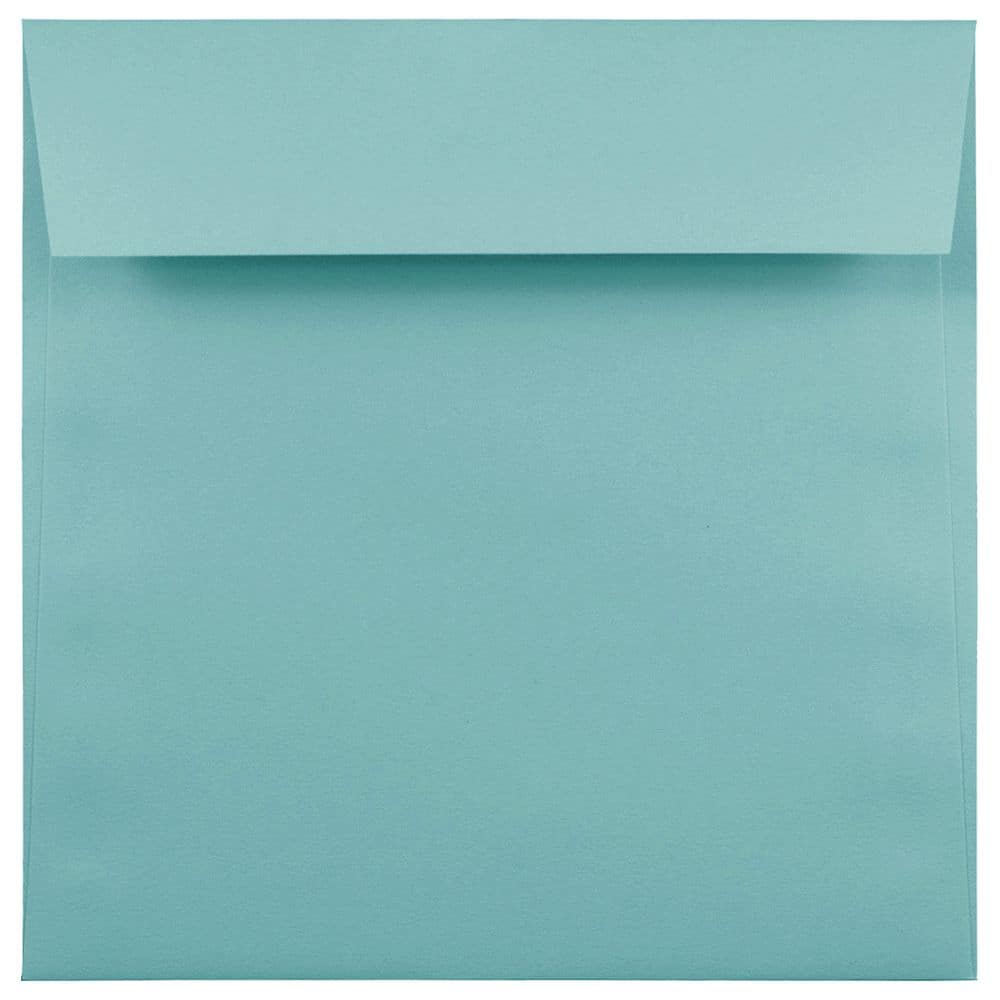 JAM Paper 8.5" x 8.5" Aqua Blue Square Booklet Invitation Envelopes, 25ct.
