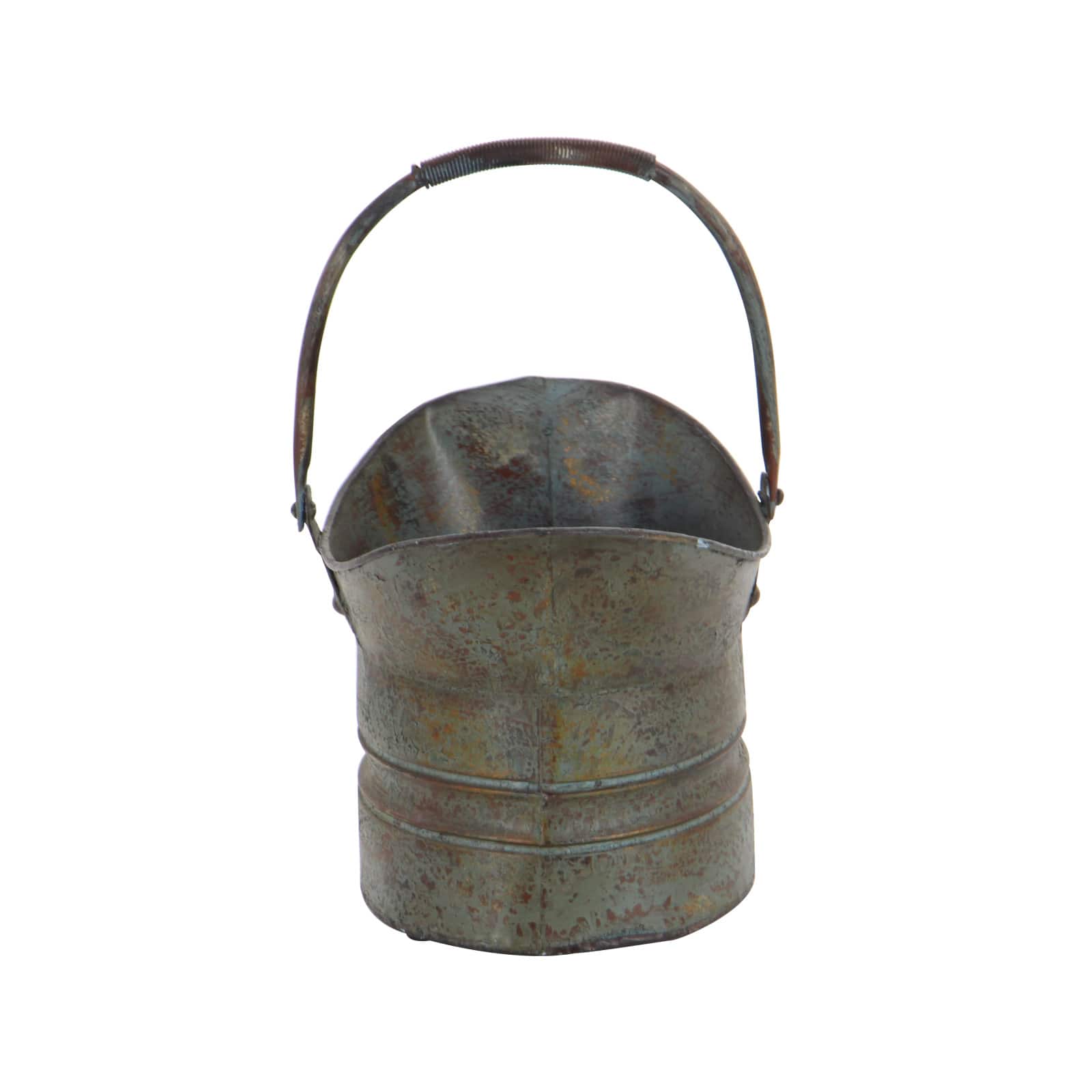 Silver Metal Rustic Planter Set