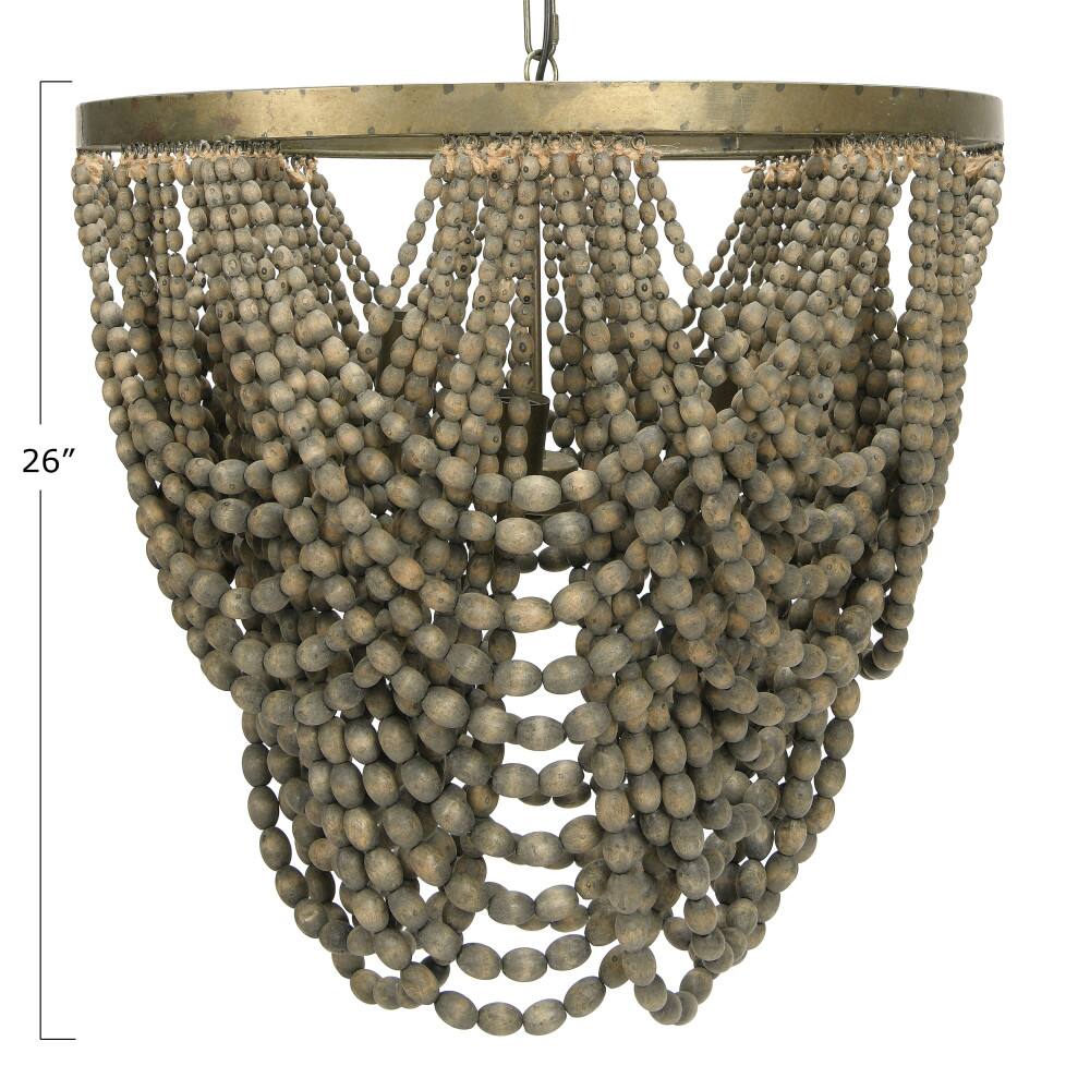 Hello Honey® 26" 2-Tier Draped Wood Bead Chandelier