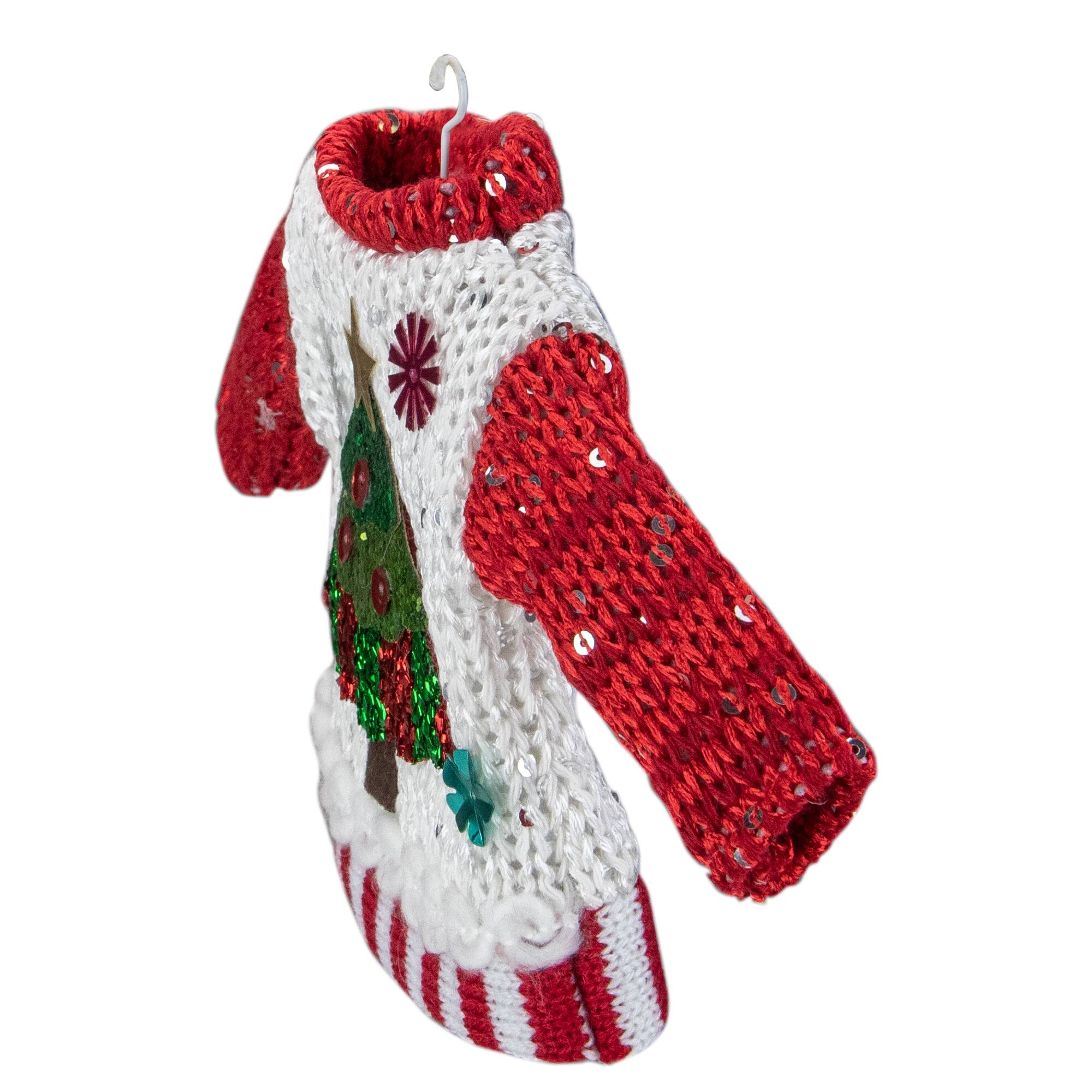 Knitted Ugly Sweater with Hanger Yarn Christmas Tree Ornament